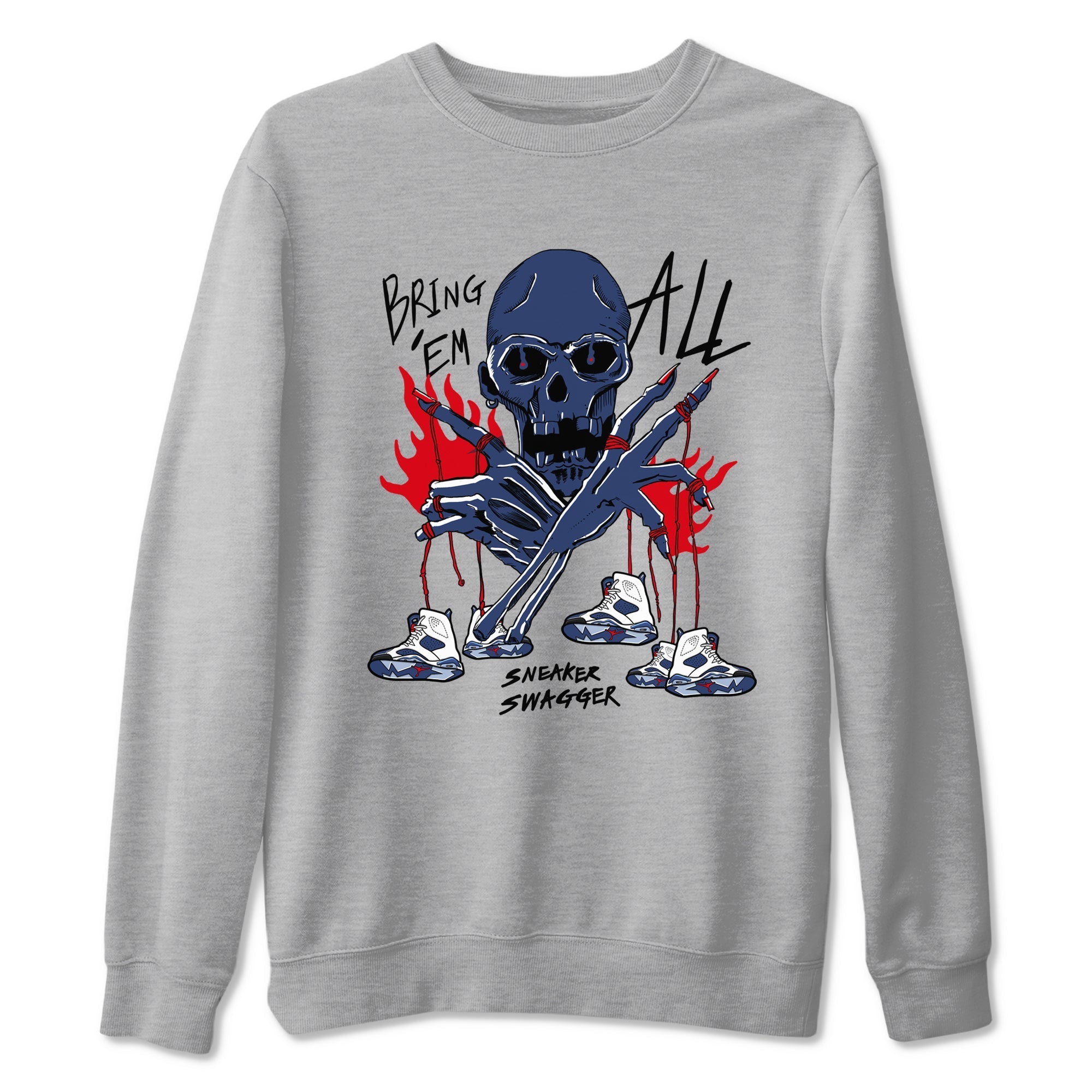 Bring 'Em All snkmatch Tees - Air Jordan 6 White And Midnight Navy