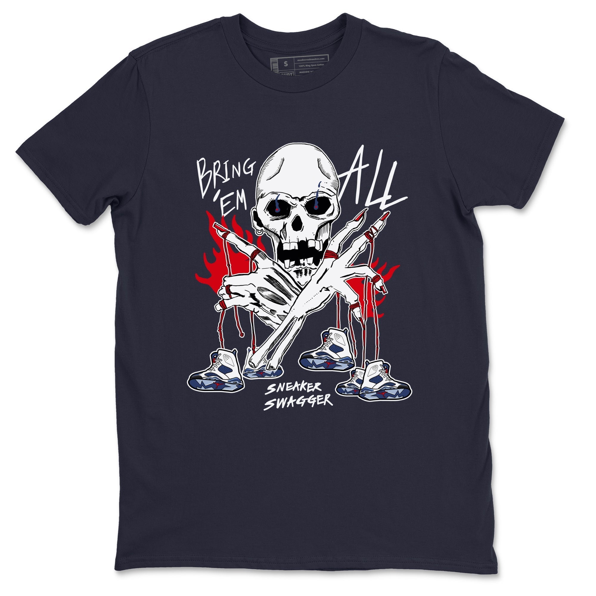 Bring 'Em All snkmatch Tees - Air Jordan 6 White And Midnight Navy