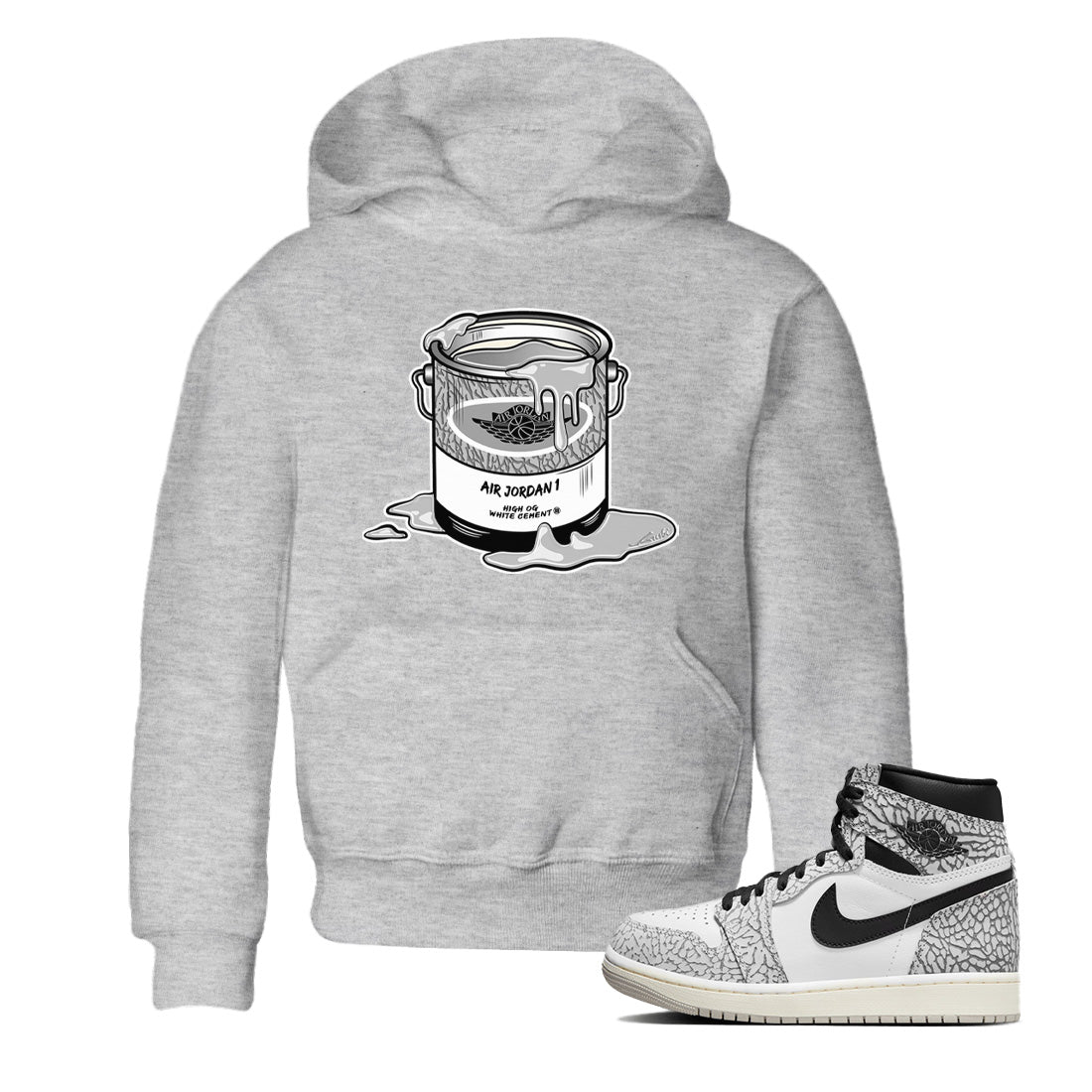 Bucket Kids Tops - Air Jordan 1 White Cement