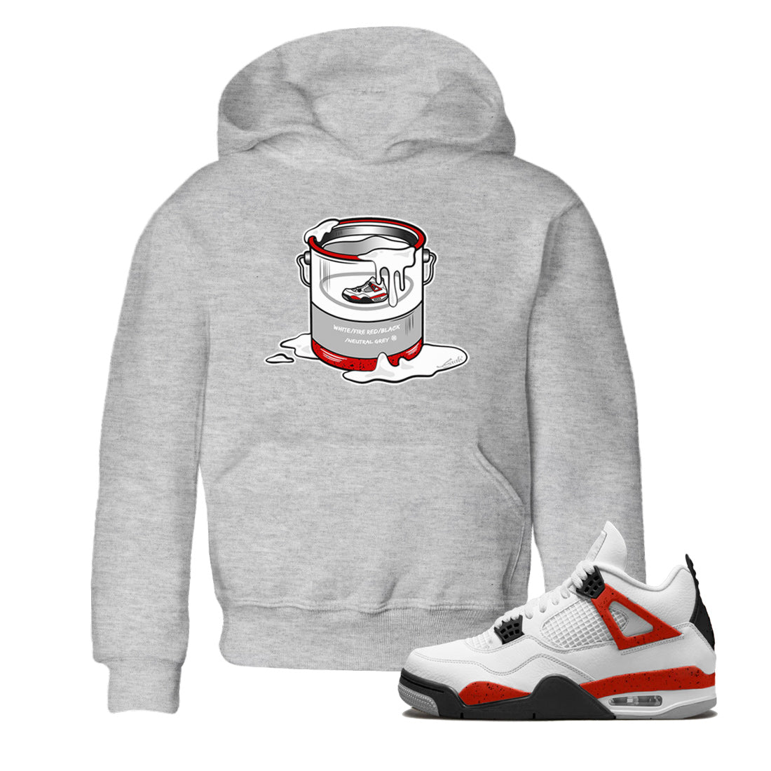Bucket Kids Tops - Air Jordan 4 Red Cement