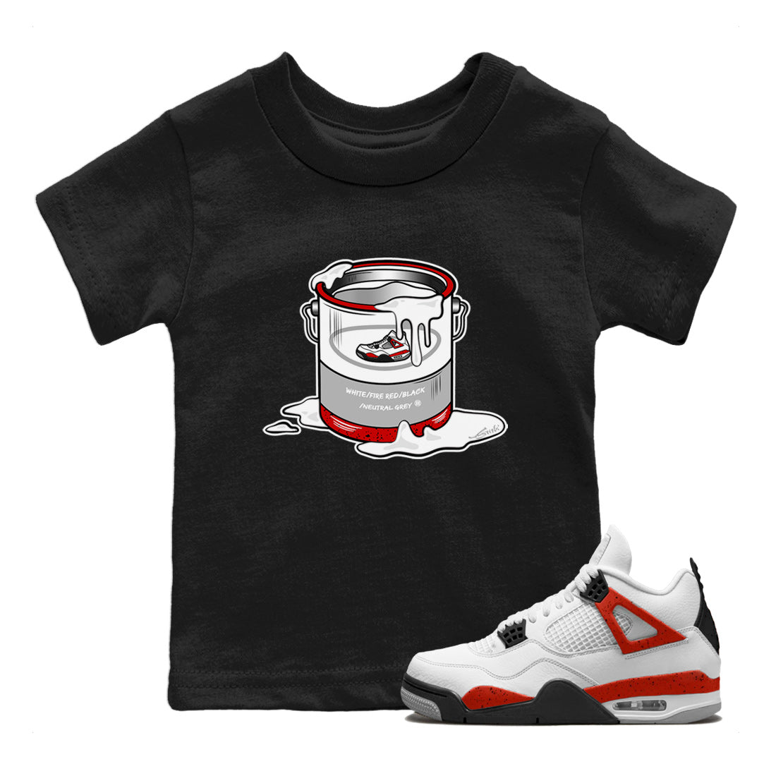 Bucket Kids Tops - Air Jordan 4 Red Cement