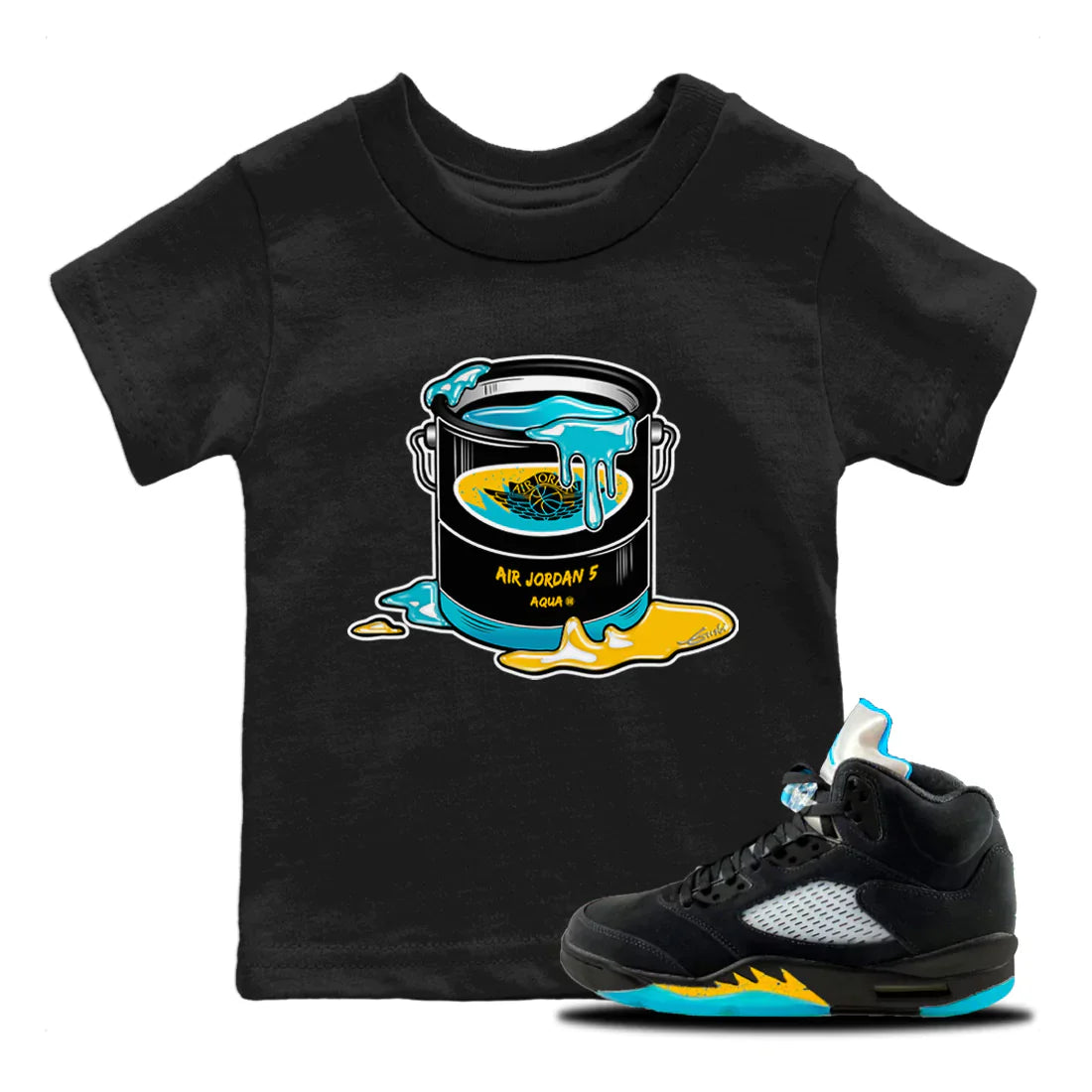 Bucket Kids Tops - Air Jordan 5 Aqua