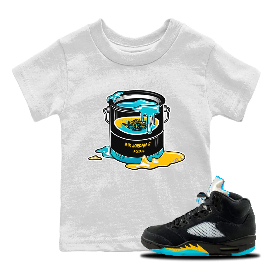Bucket Kids Tops - Air Jordan 5 Aqua