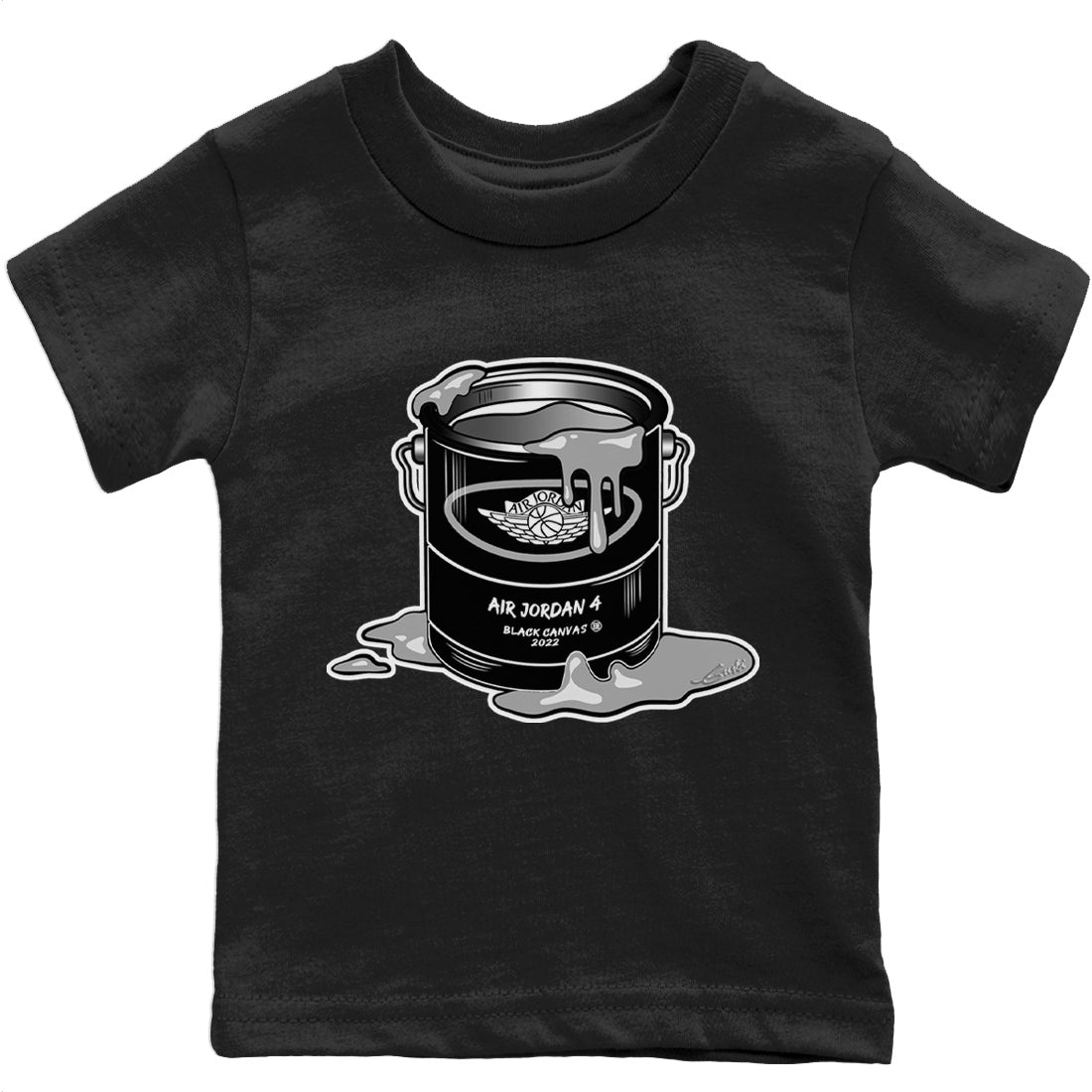 Bucket Kids Tops - Air Jordan 4 Black Canvas