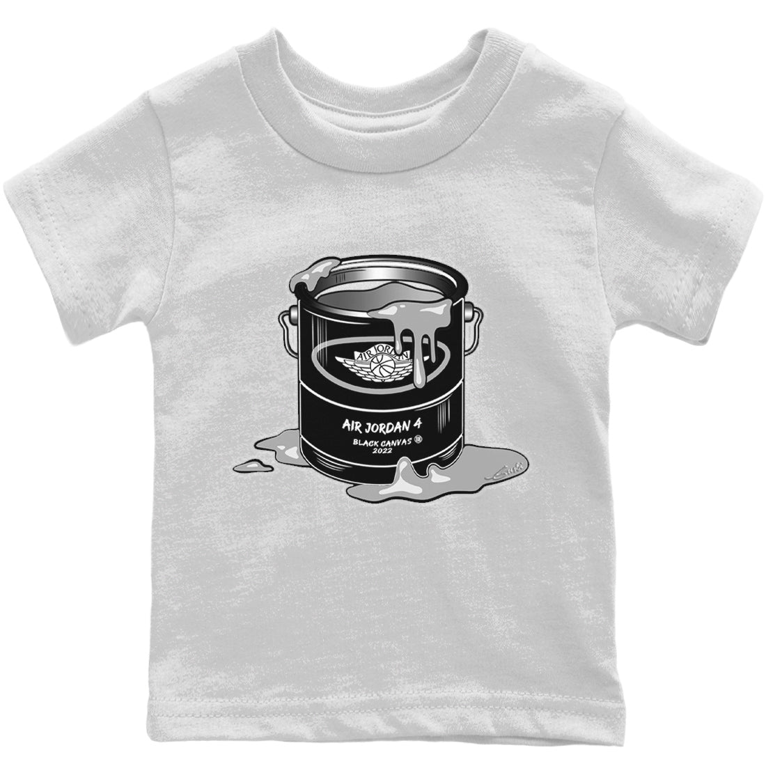 Bucket Kids Tops - Air Jordan 4 Black Canvas
