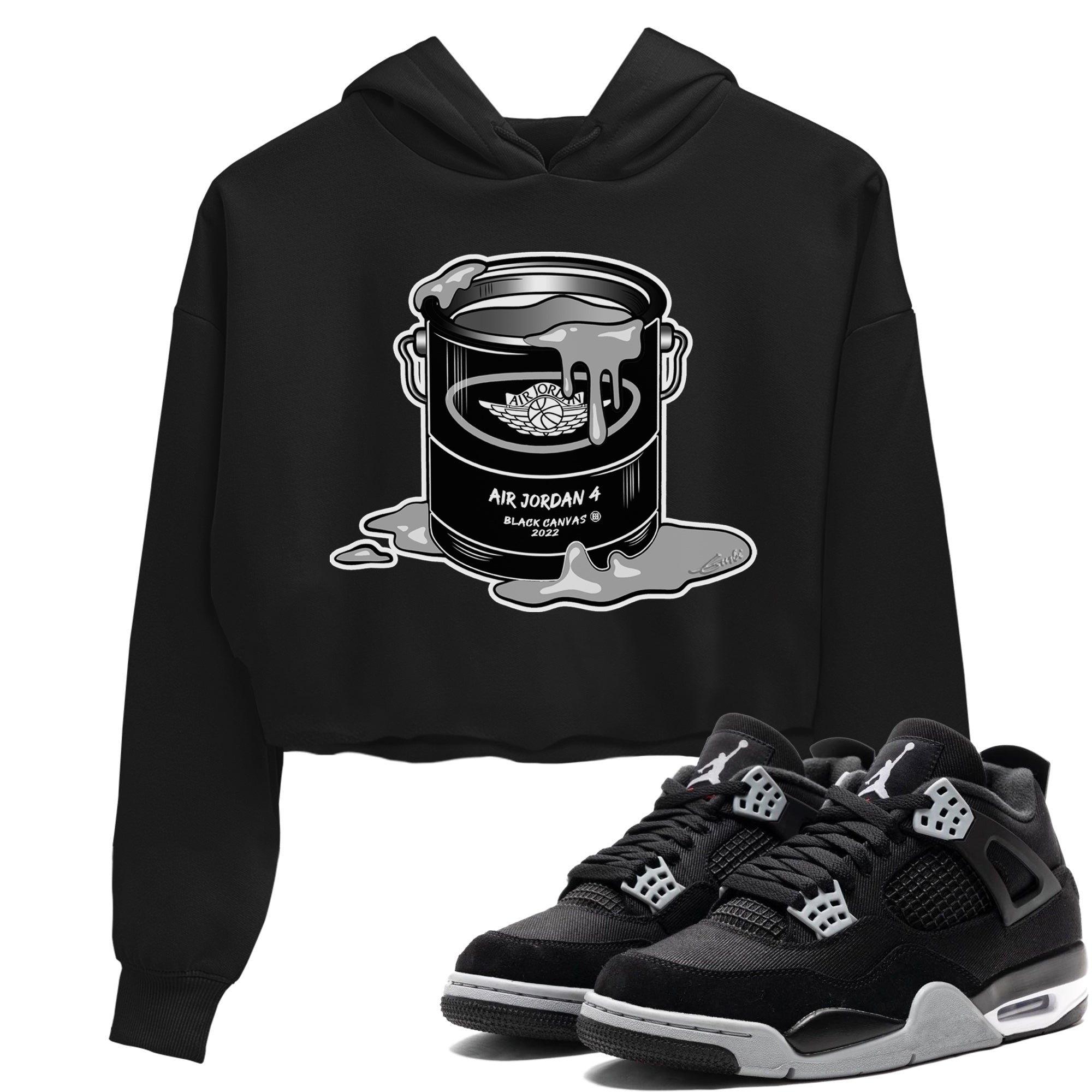 Bucket Women's Tops - Air Jordan 4 Black Canvas