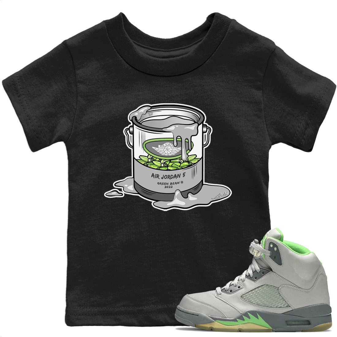 Bucket Kids Tops - Air Jordan 5 Green Bean