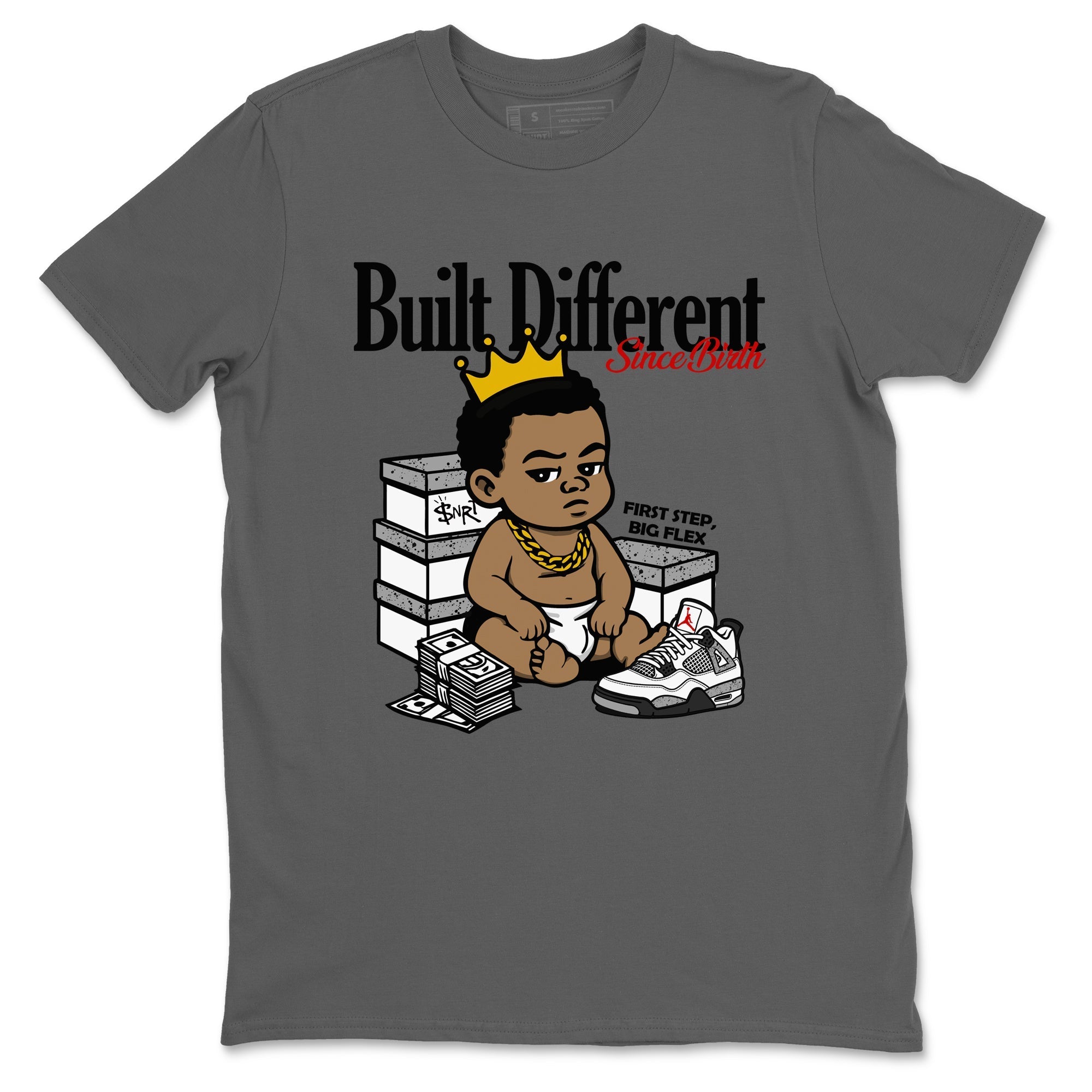 Built Different Since Birth snkmatch Tees - Air Jordan 4 White Cement