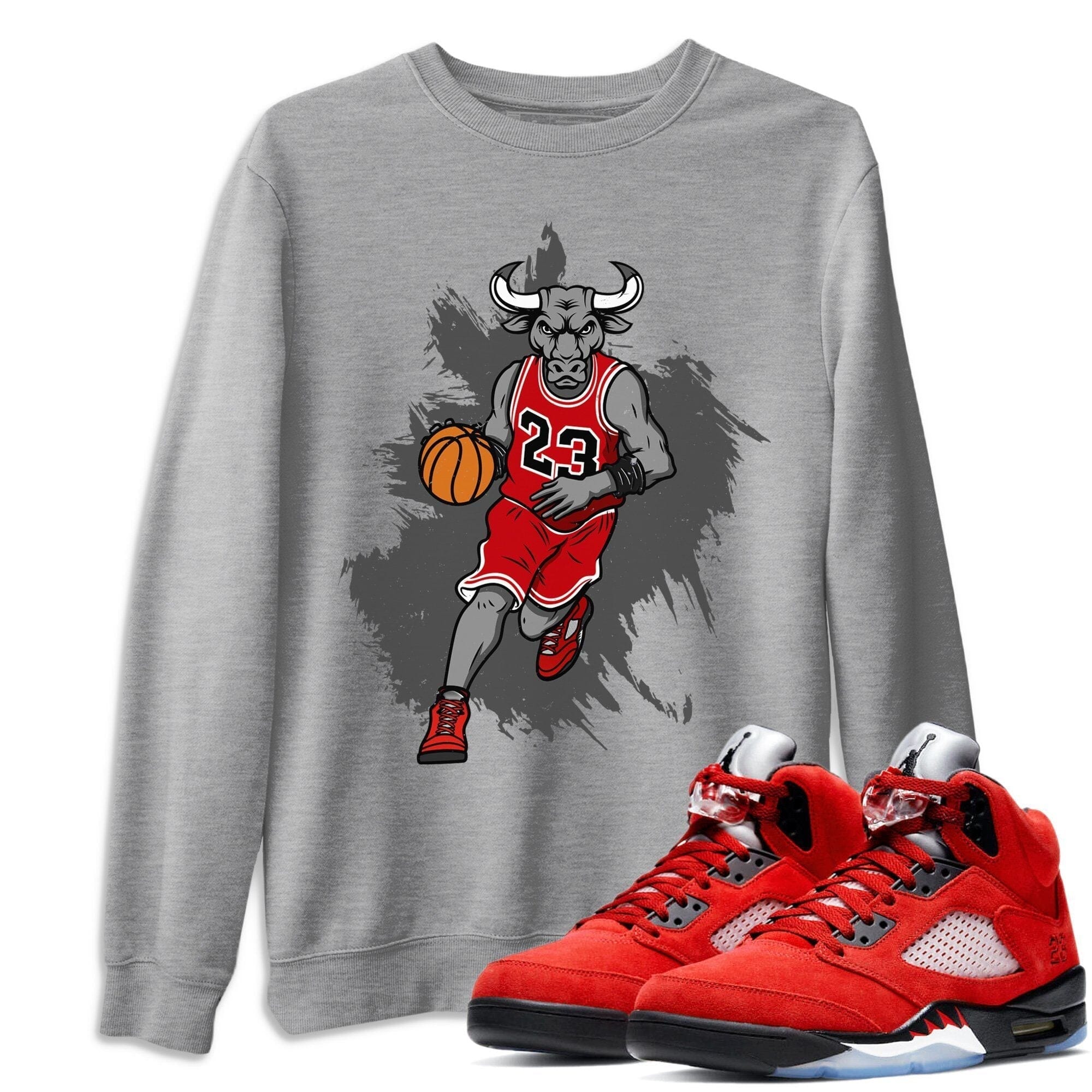 Bull Figure Unisex Tops - Air Jordan 5 Raging Bull