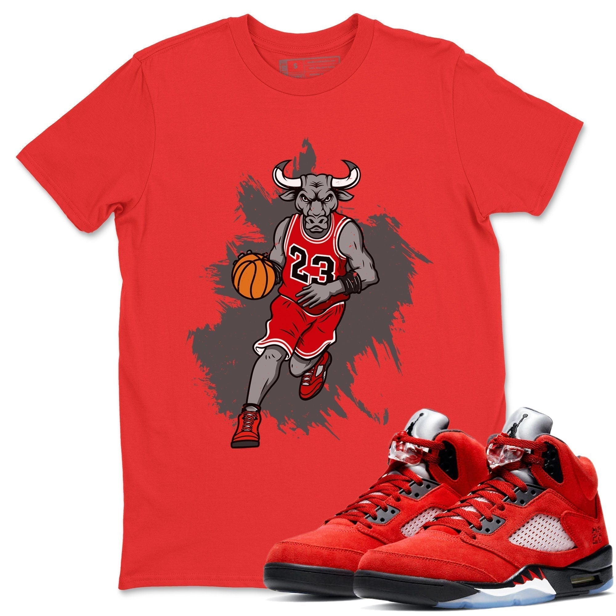 Bull Figure Unisex Tops - Air Jordan 5 Raging Bull