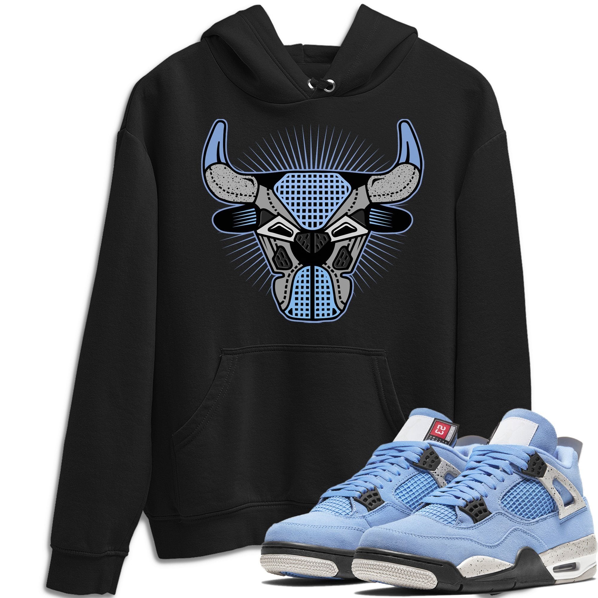 Bull Head Unisex Tops - Air Jordan 4 University Blue