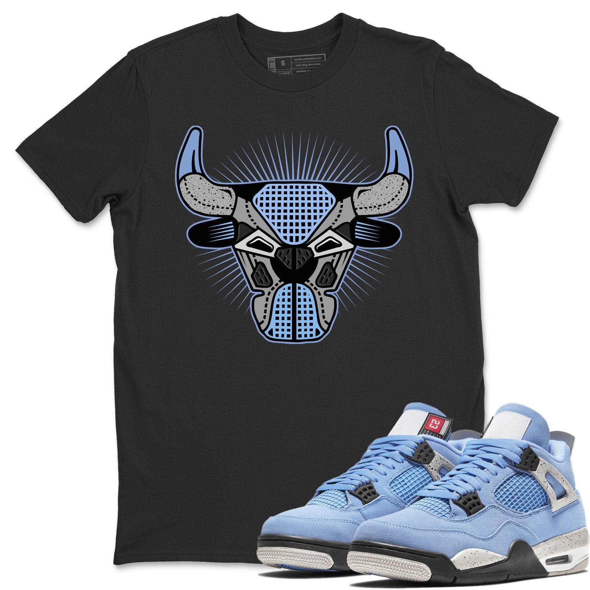 Bull Head Unisex Tops - Air Jordan 4 University Blue