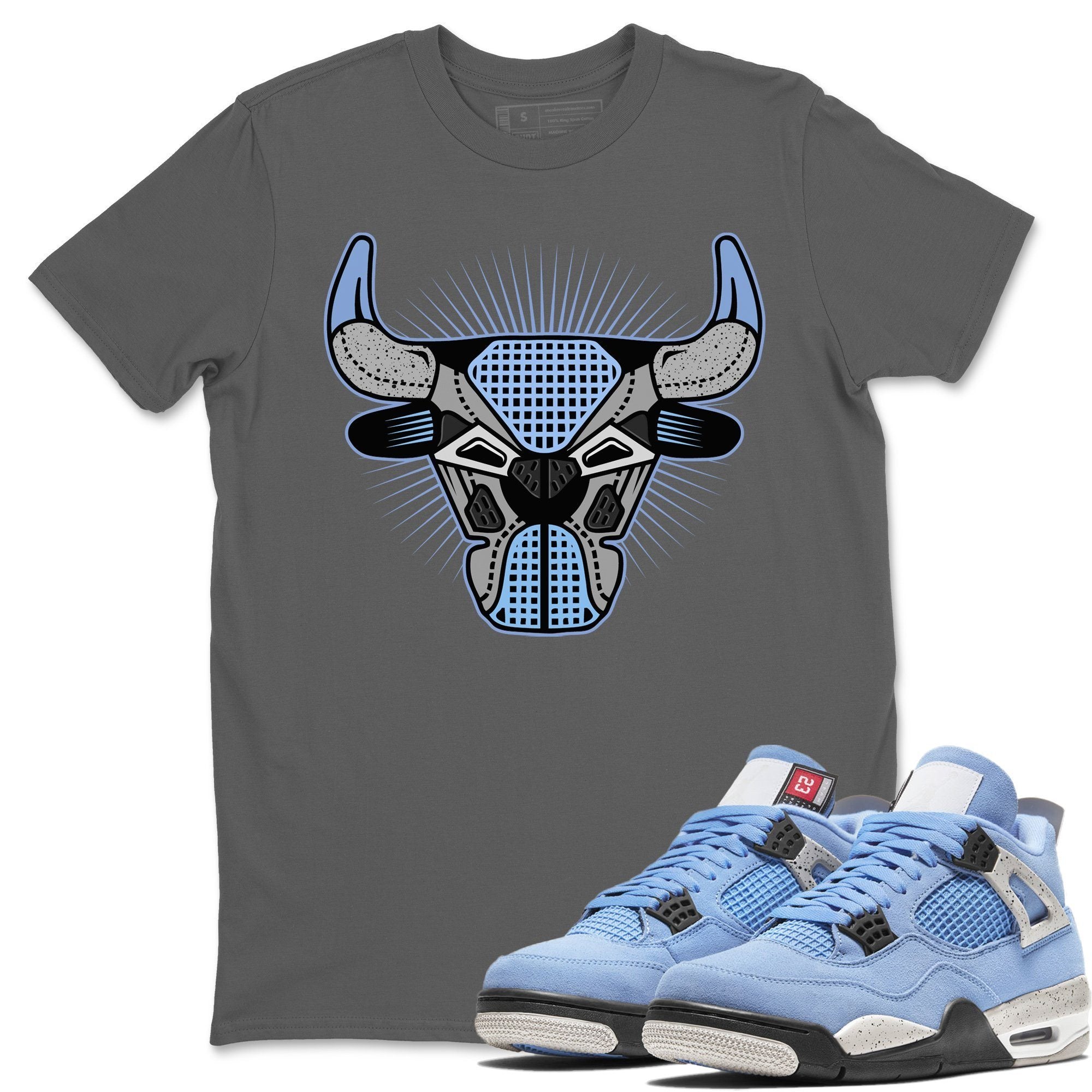 Bull Head Unisex Tops - Air Jordan 4 University Blue