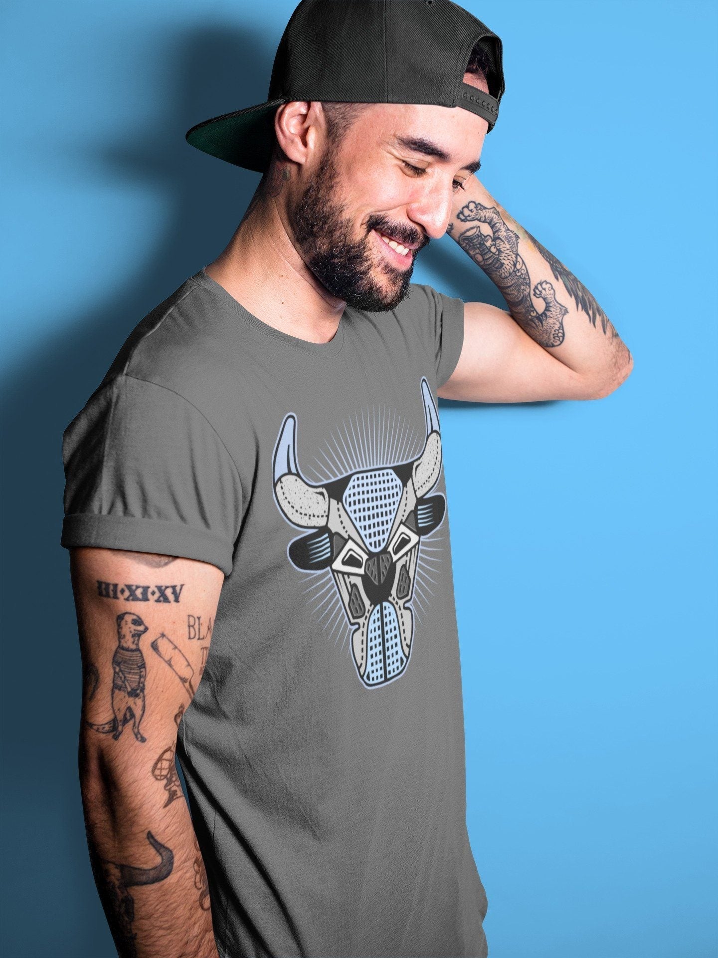 Bull Head Unisex Tops - Air Jordan 4 University Blue