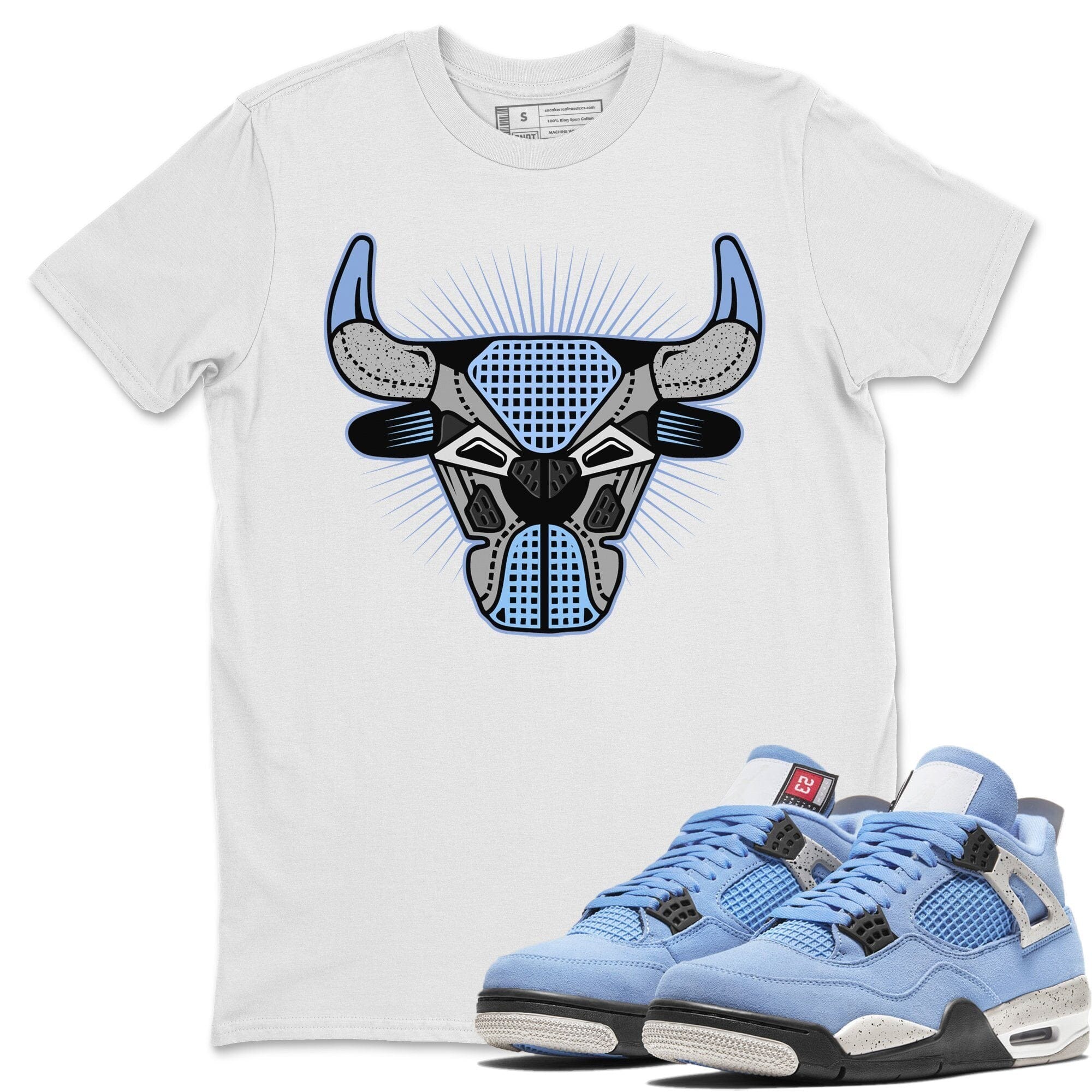 Bull Head Unisex Tops - Air Jordan 4 University Blue
