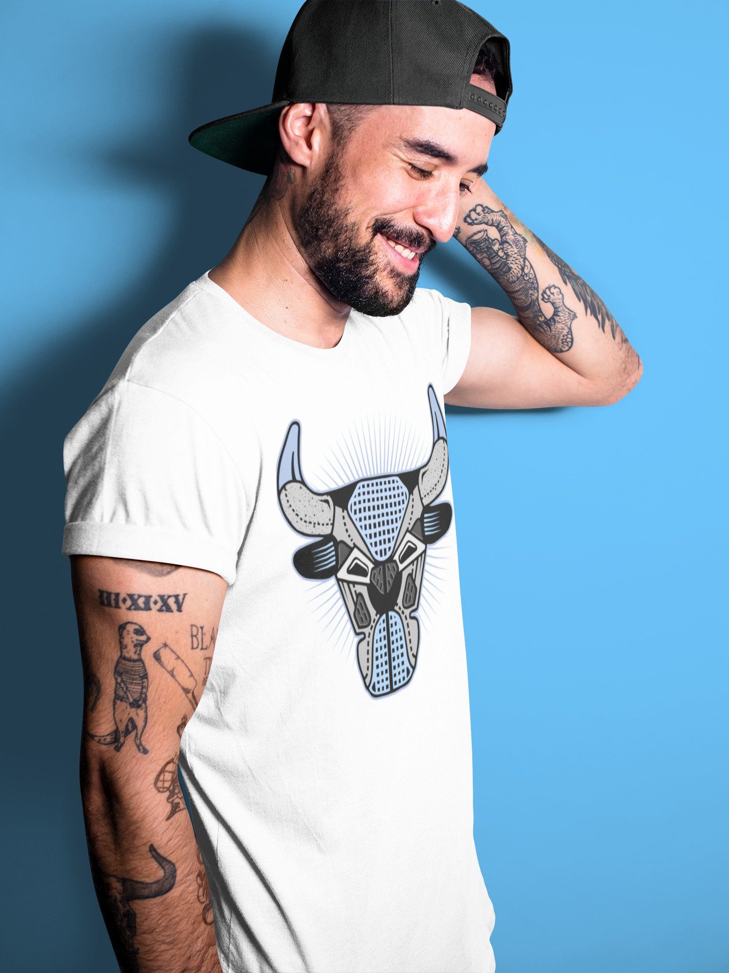 Bull Head Unisex Tops - Air Jordan 4 University Blue