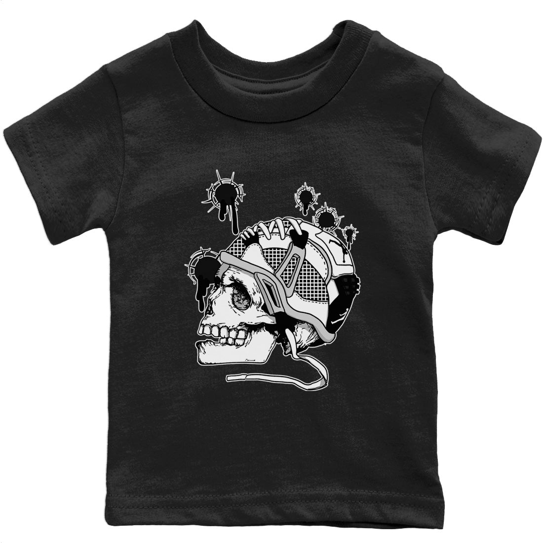 Bullet Holes Kids Tops - Air Jordan 4 Military Black