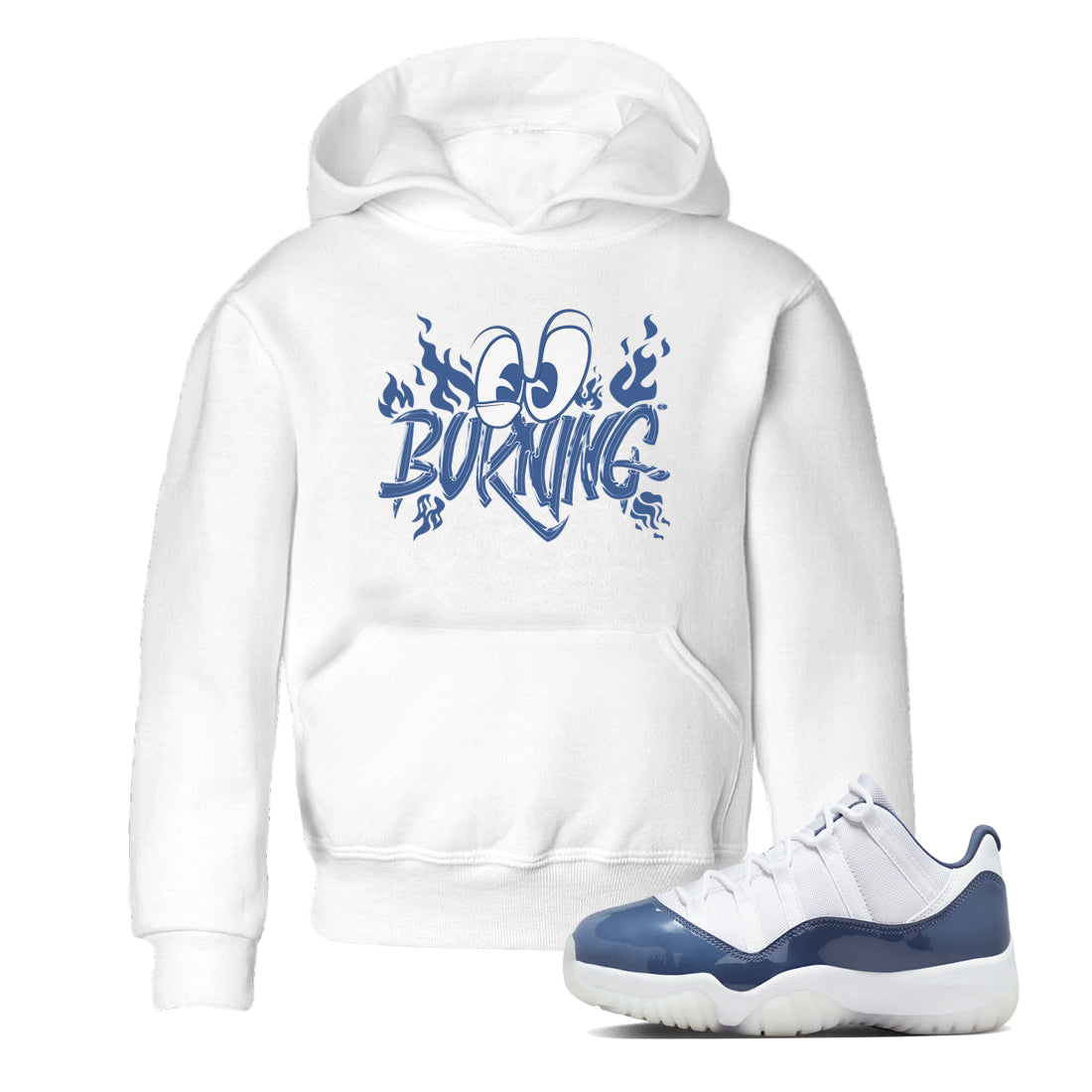 Burning snkmatch Tees Kids - Air Jordan 11 Diffused Blue