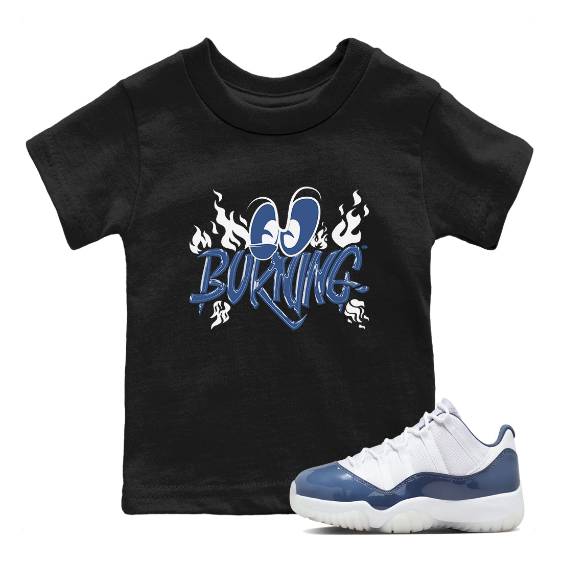 Burning snkmatch Tees Kids - Air Jordan 11 Diffused Blue