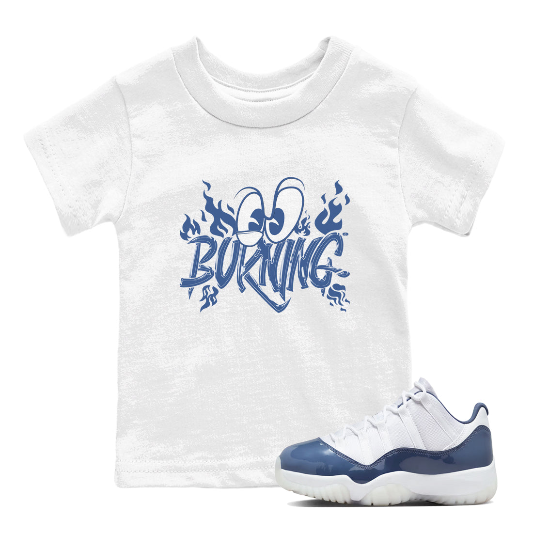 Burning snkmatch Tees Kids - Air Jordan 11 Diffused Blue