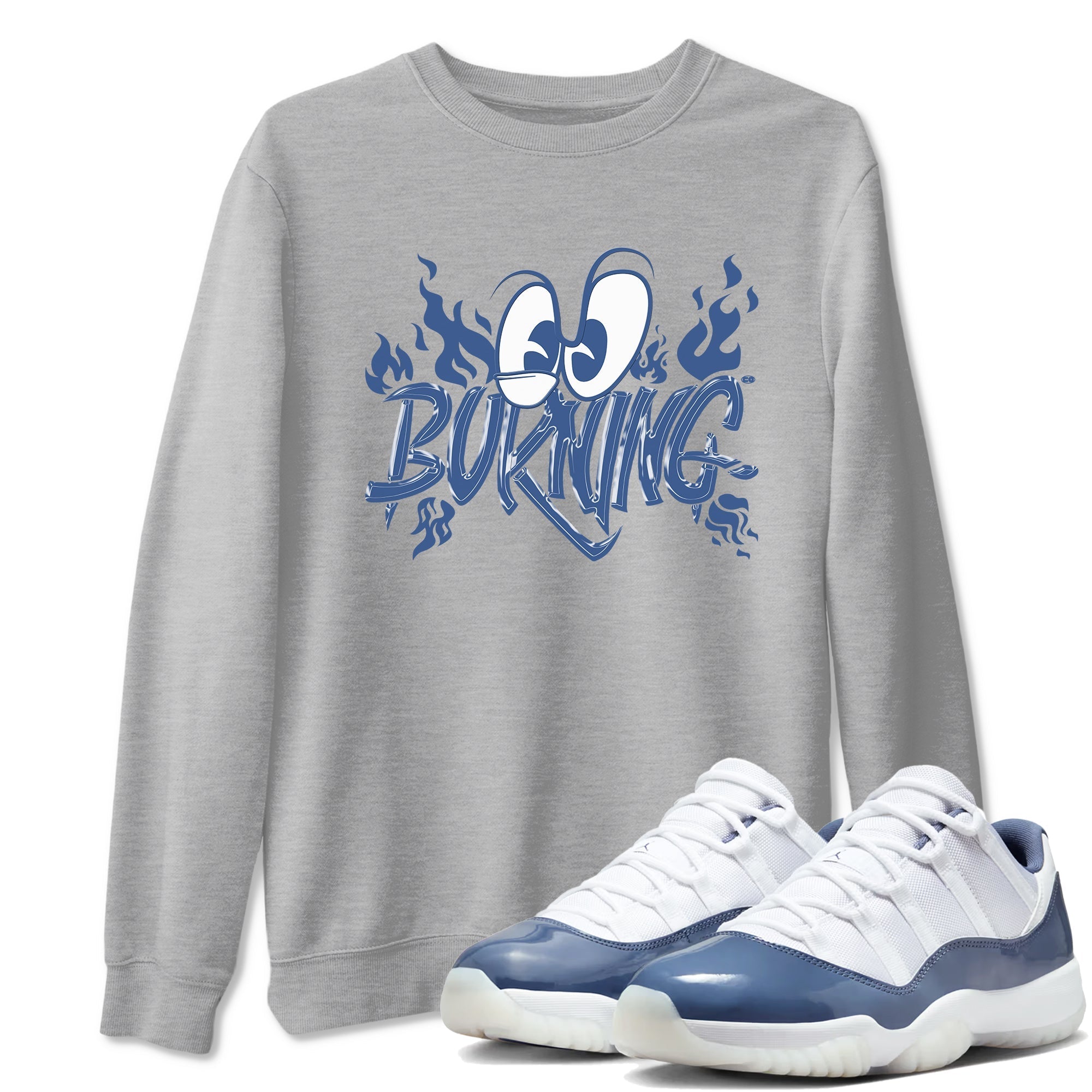 Burning snkmatch Tees - Air Jordan 11 Diffused Blue