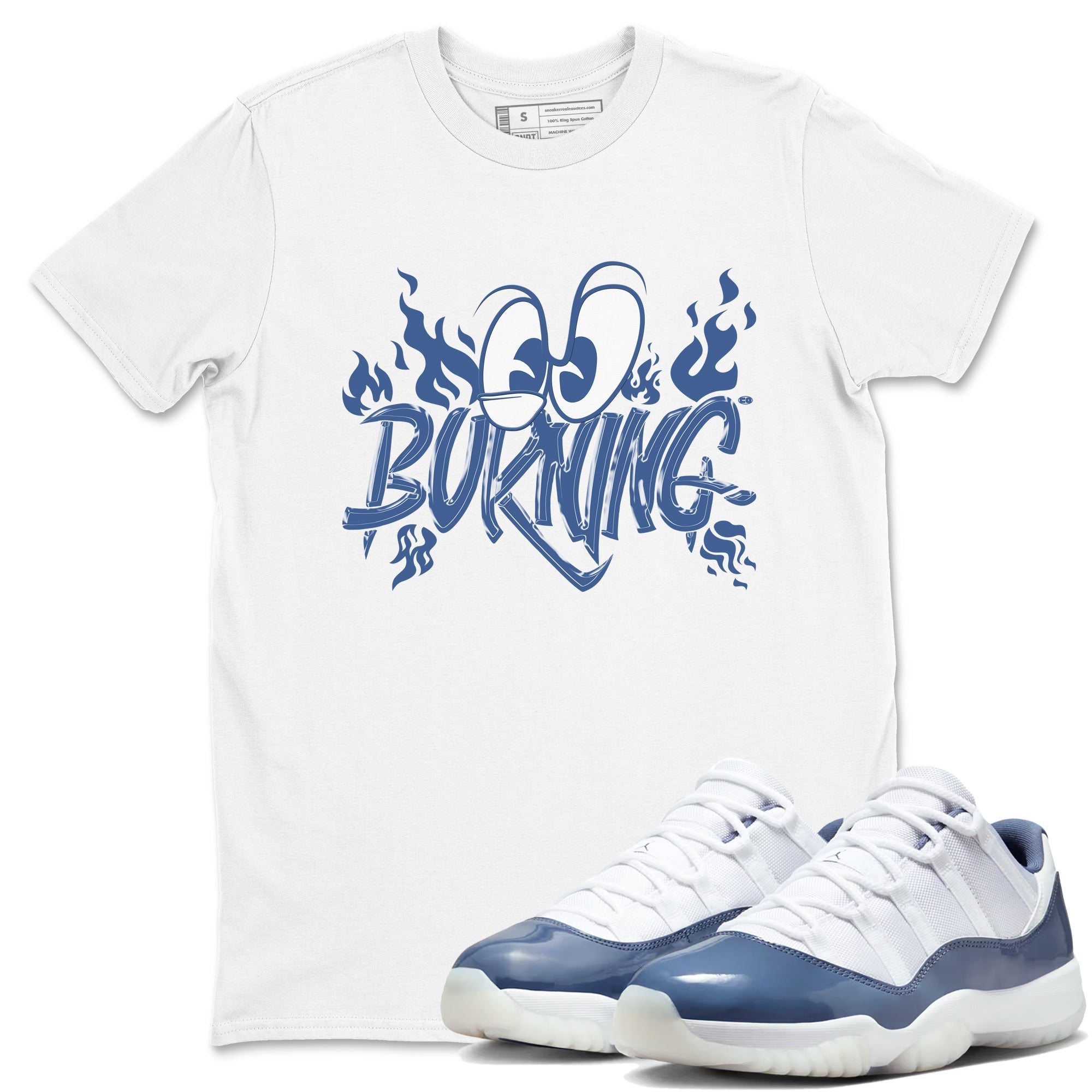 Burning snkmatch Tees - Air Jordan 11 Diffused Blue
