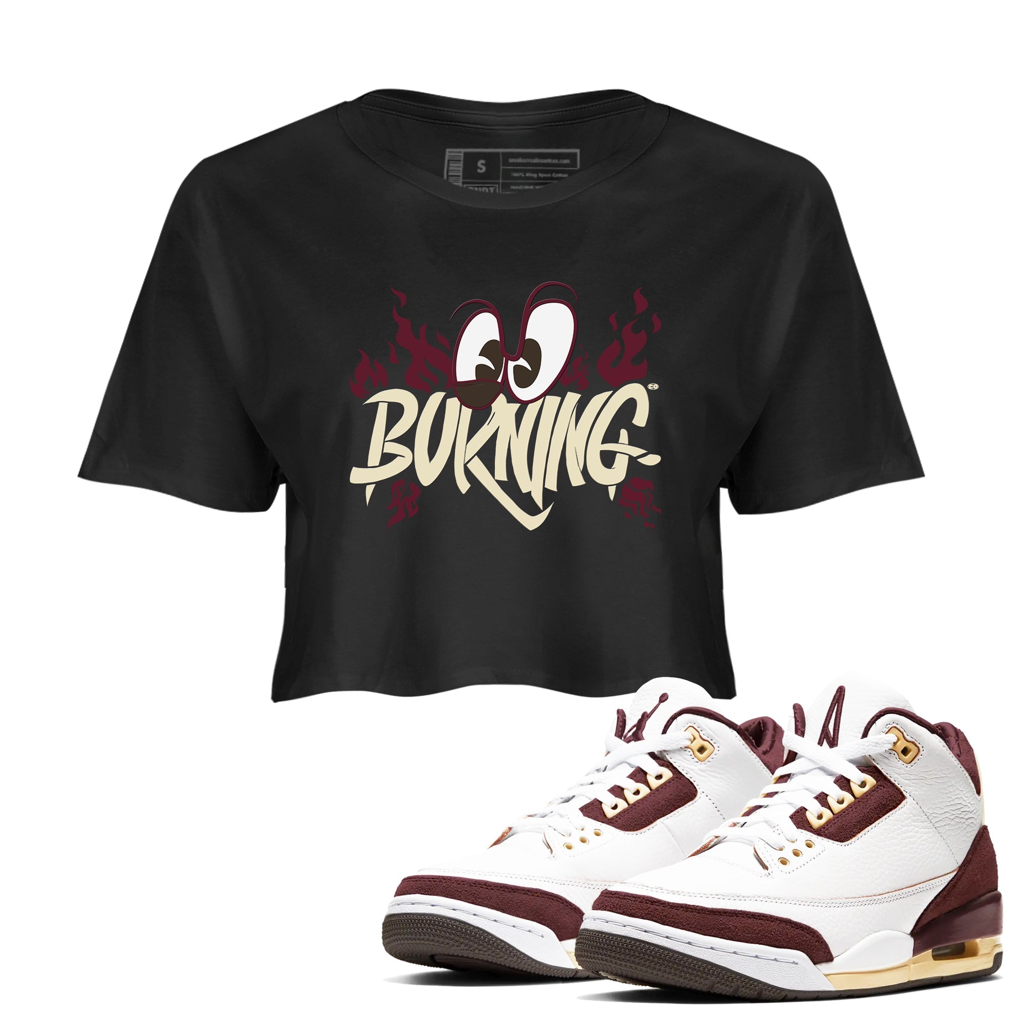 Burning snkmatch Women's Top - Air Jordan 3 A Ma Maniere x Burgundy Crush