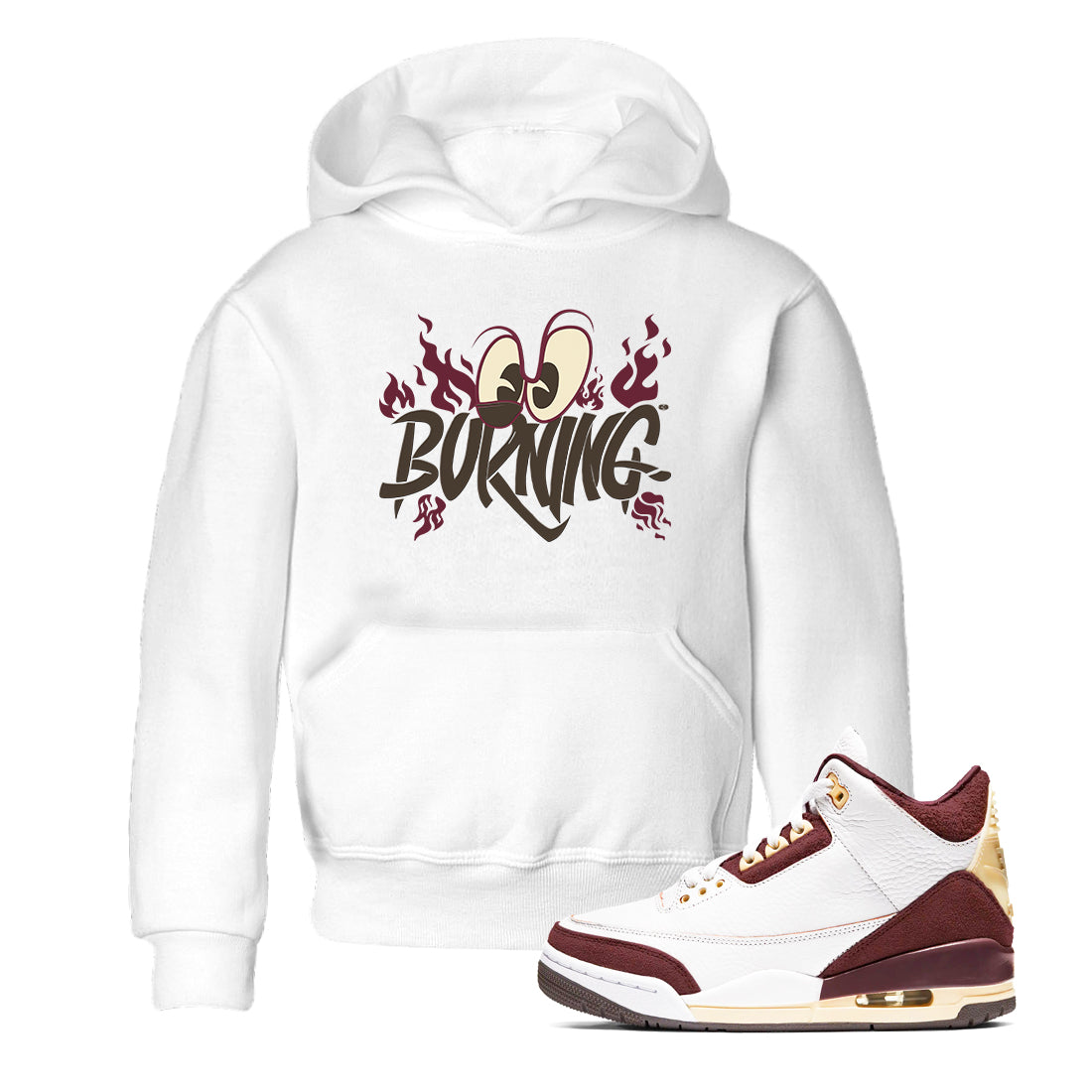 Burning snkmatch Tees Kids - Air Jordan 3 A Ma Maniere x Burgundy Crush