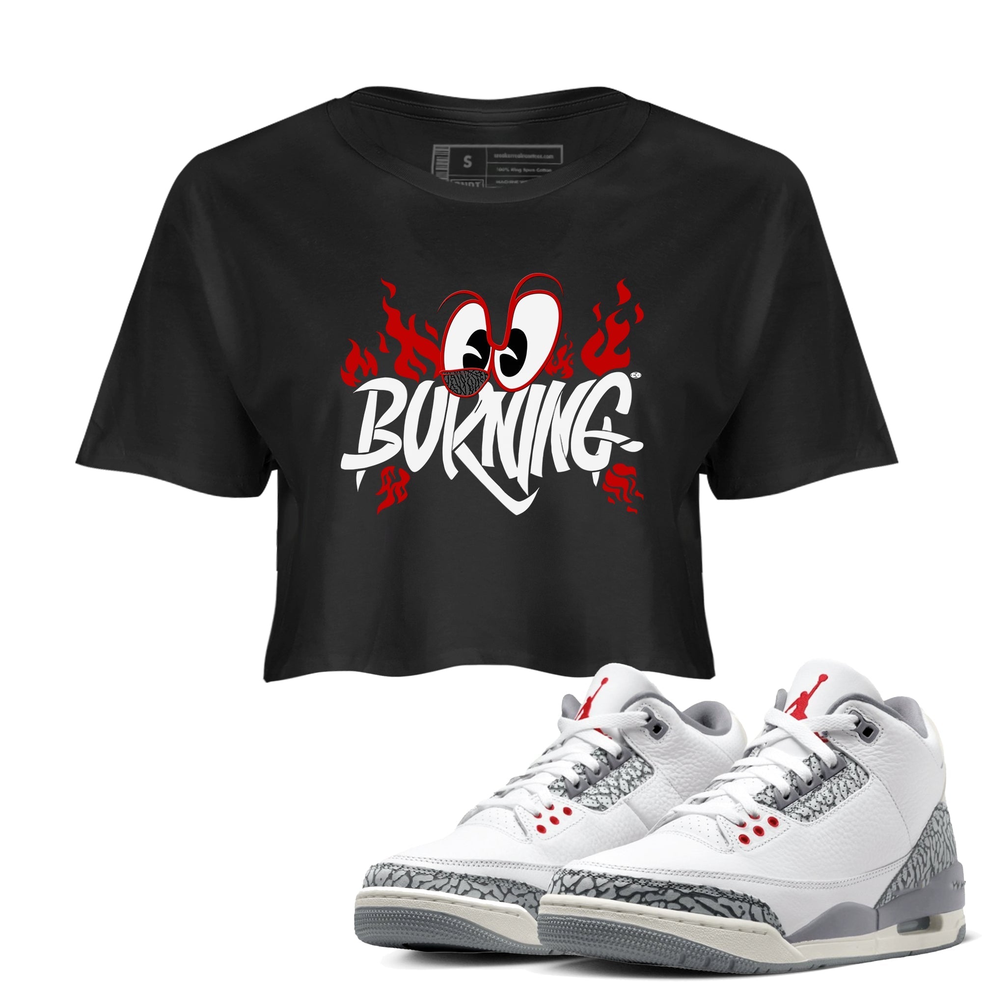 Burning snkmatch Women's Top - Air Jordan 3 Cement Grey