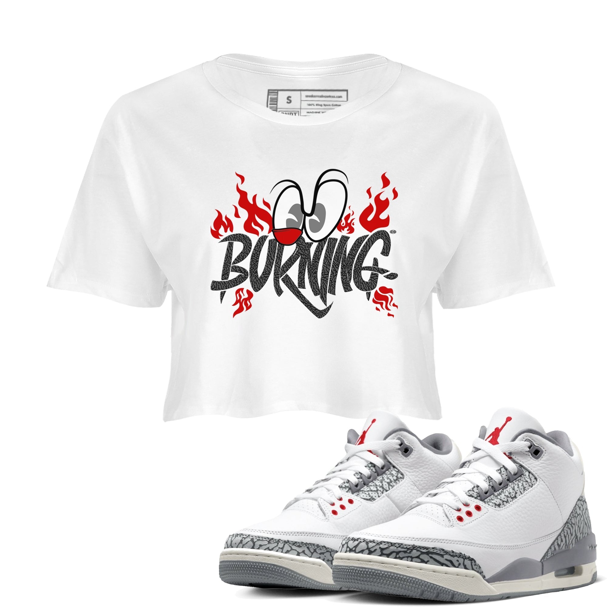 Burning snkmatch Women's Top - Air Jordan 3 Cement Grey