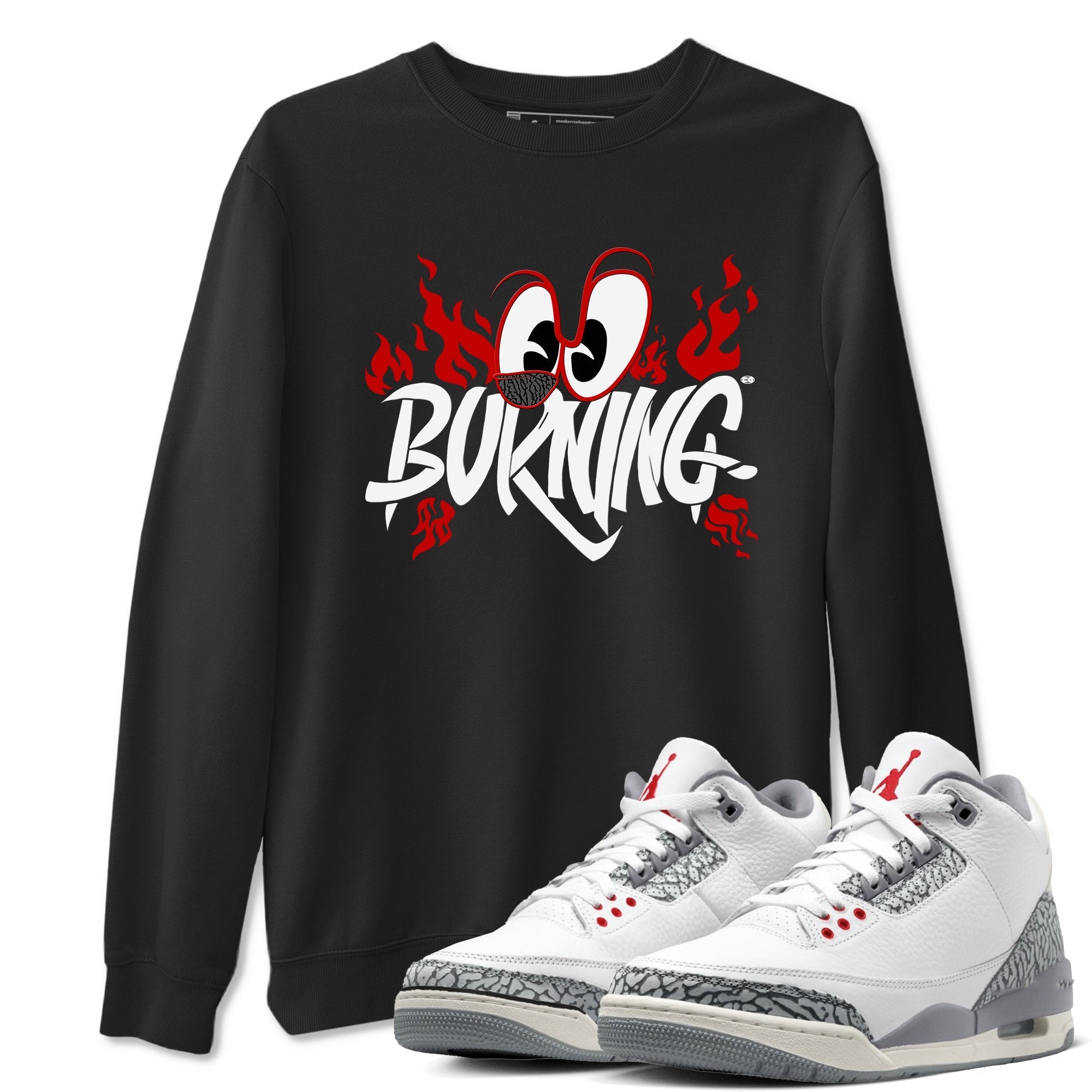 Burning snkmatch Tees - Air Jordan 3 Cement Grey