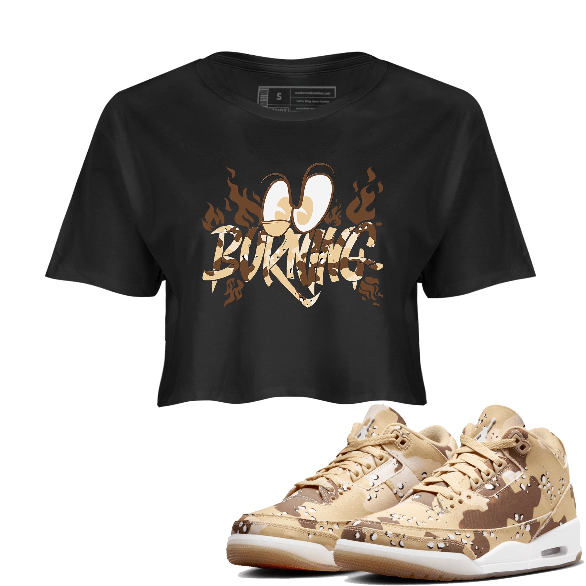 Burning snkmatch Women's Top - Air Jordan 3 Desert Camo