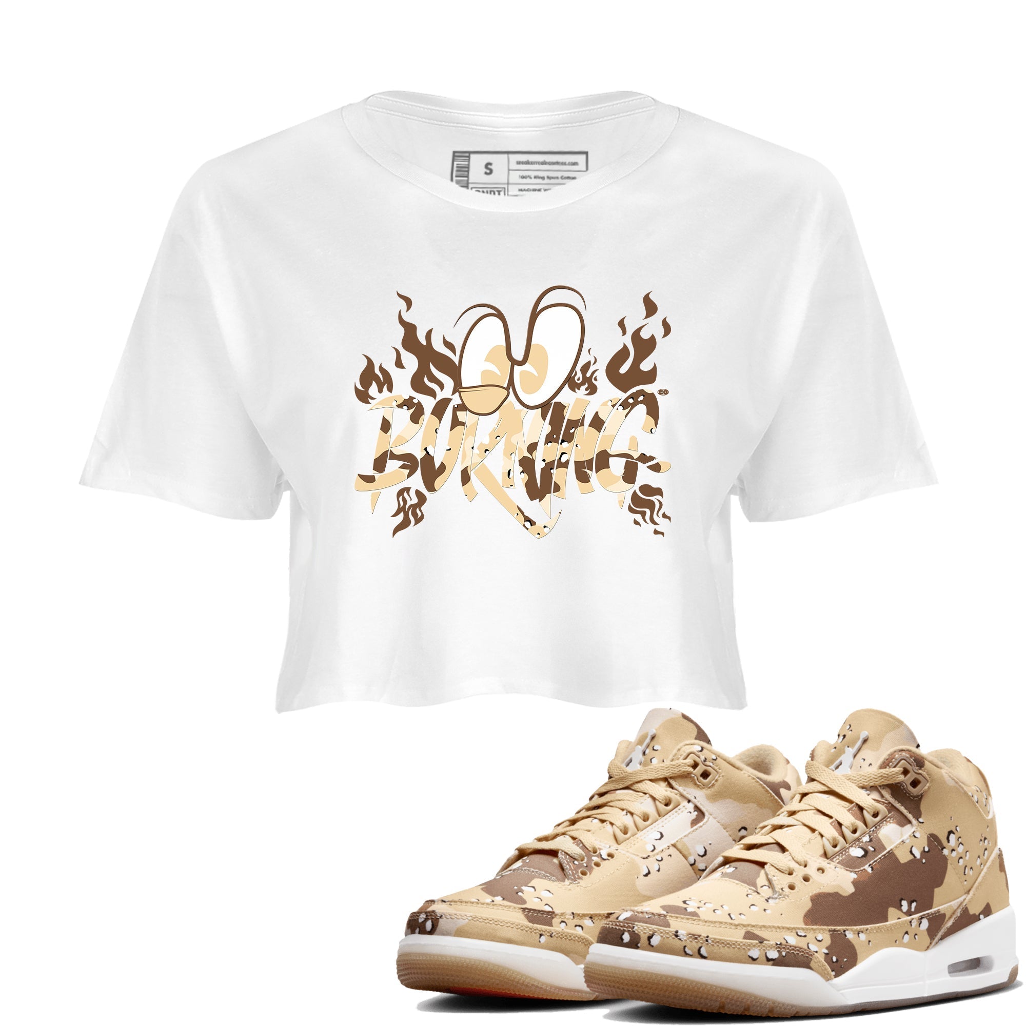 Burning snkmatch Women's Top - Air Jordan 3 Desert Camo