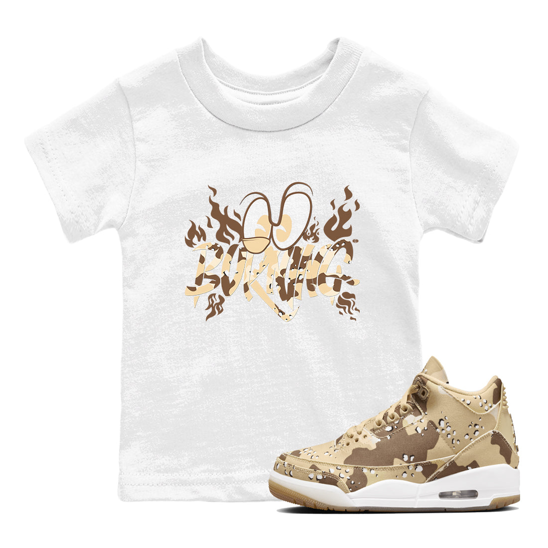 Burning snkmatch Tees Kids - Air Jordan 3 Desert Camo