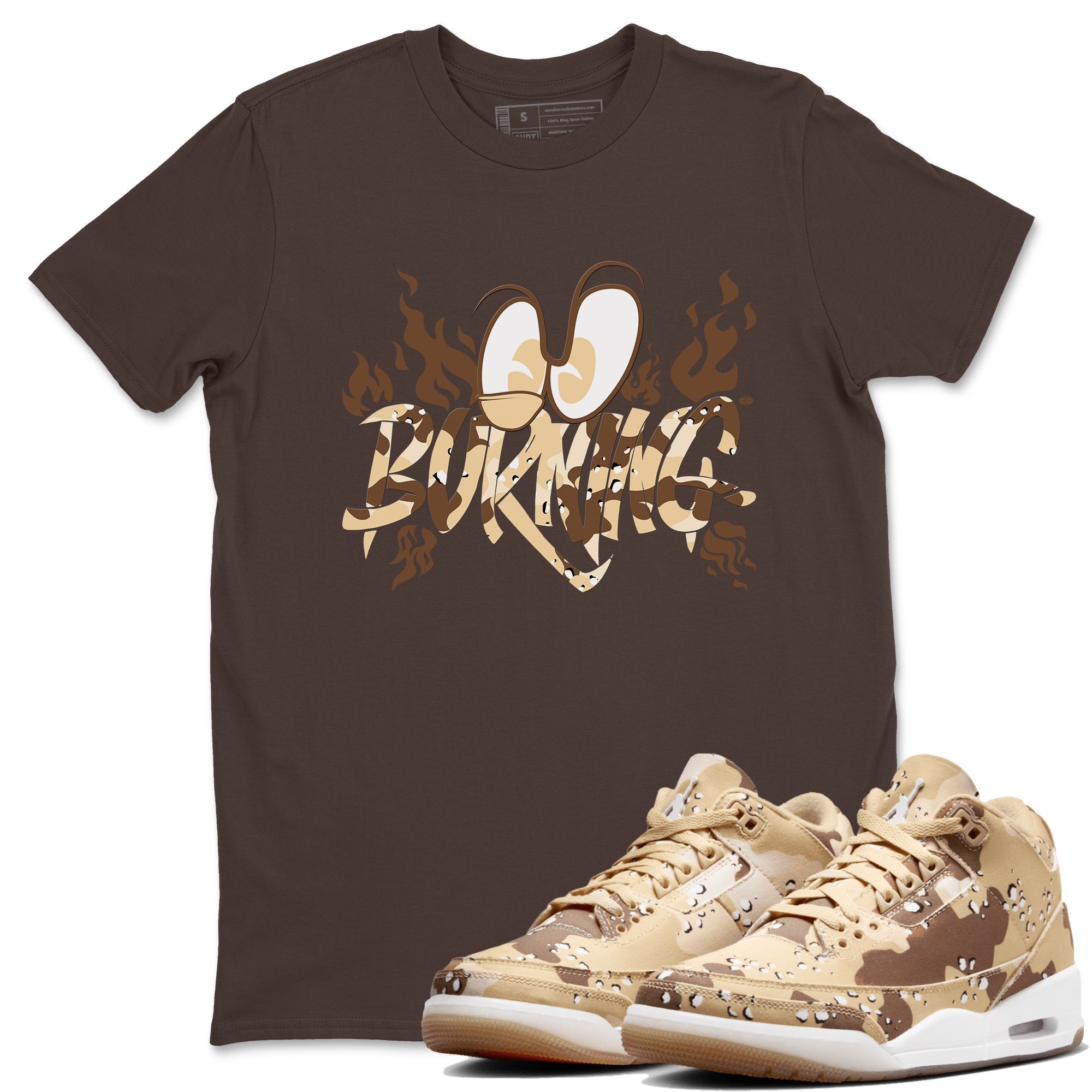 Burning snkmatch Tees - Air Jordan 3 Desert Camo