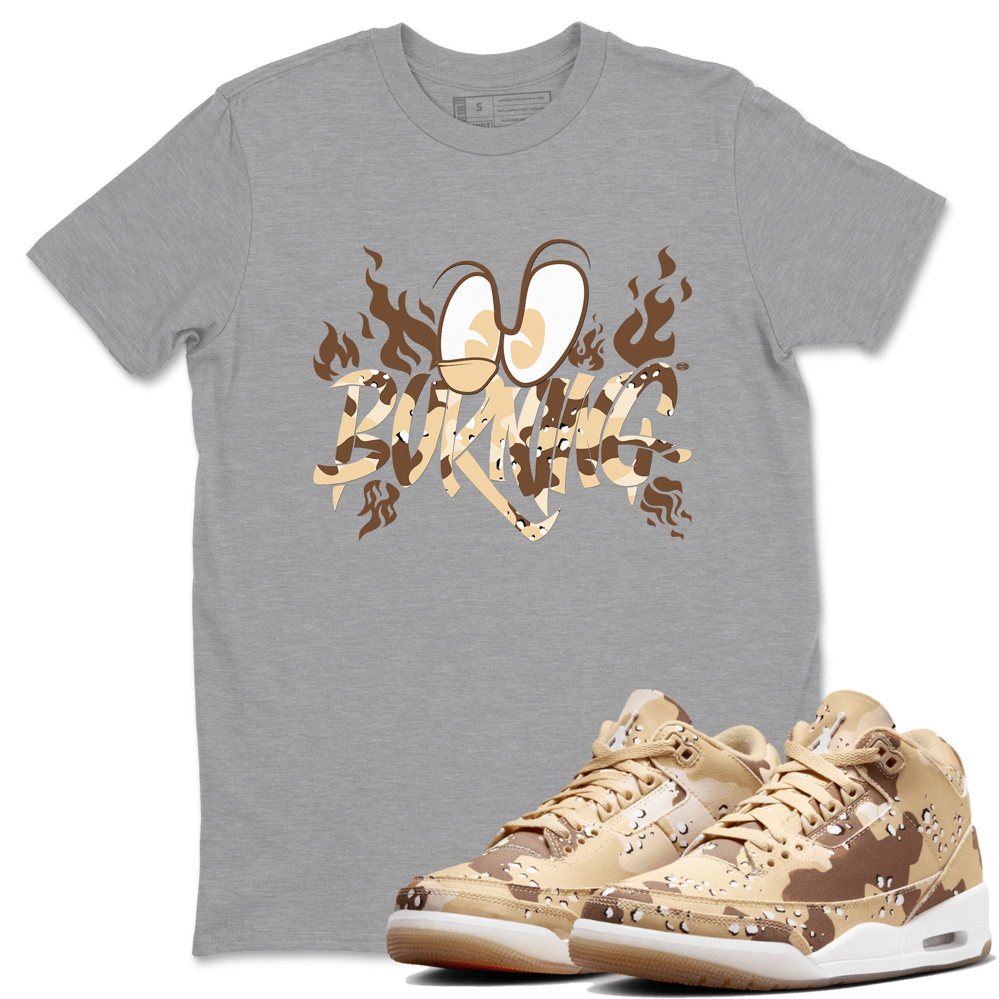 Burning snkmatch Tees - Air Jordan 3 Desert Camo