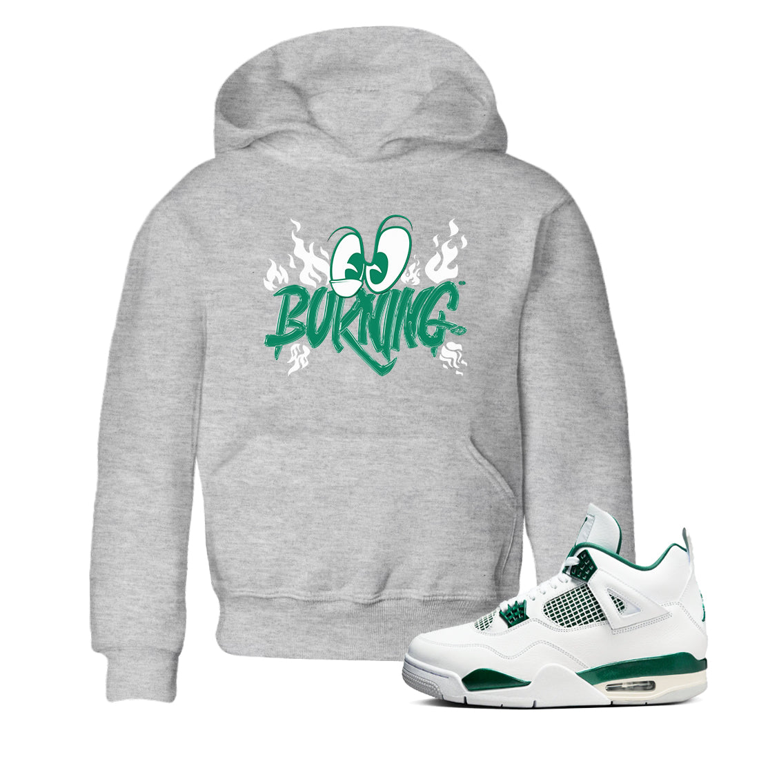 Burning snkmatch Tees Kids - Air Jordan 4 Oxidized Green
