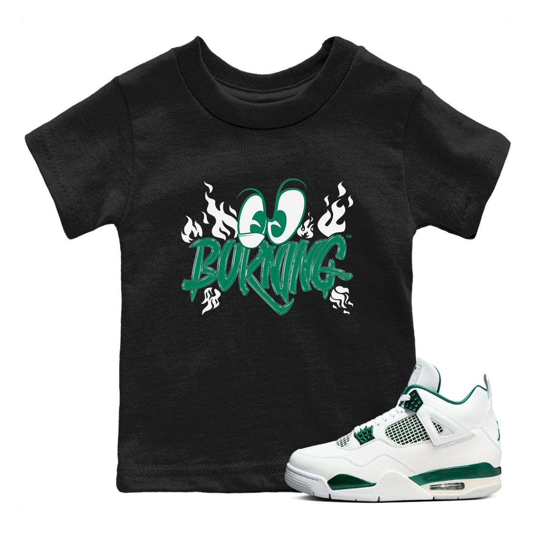 Burning snkmatch Tees Kids - Air Jordan 4 Oxidized Green