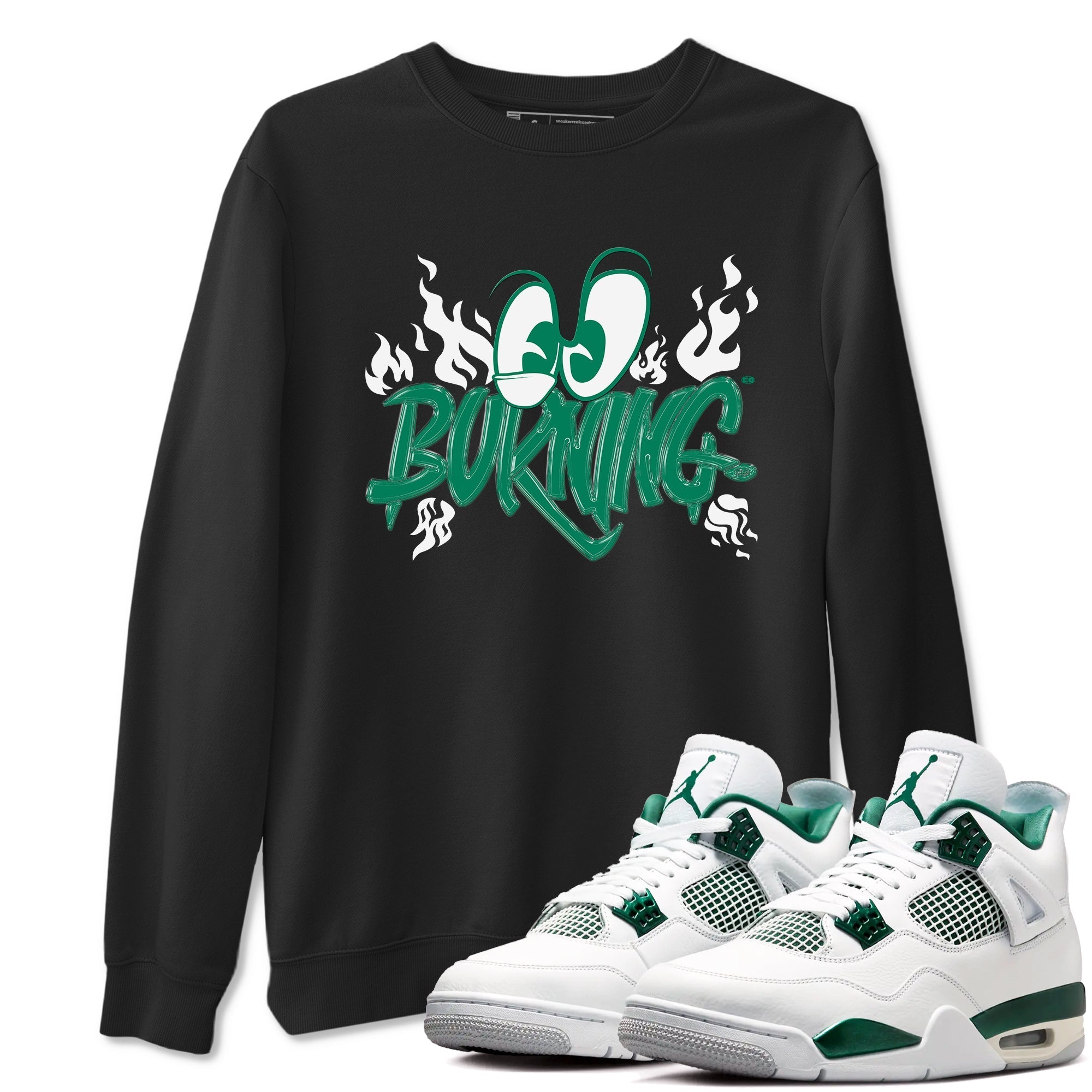 Burning snkmatch Tees - Air Jordan 4 Oxidized Green