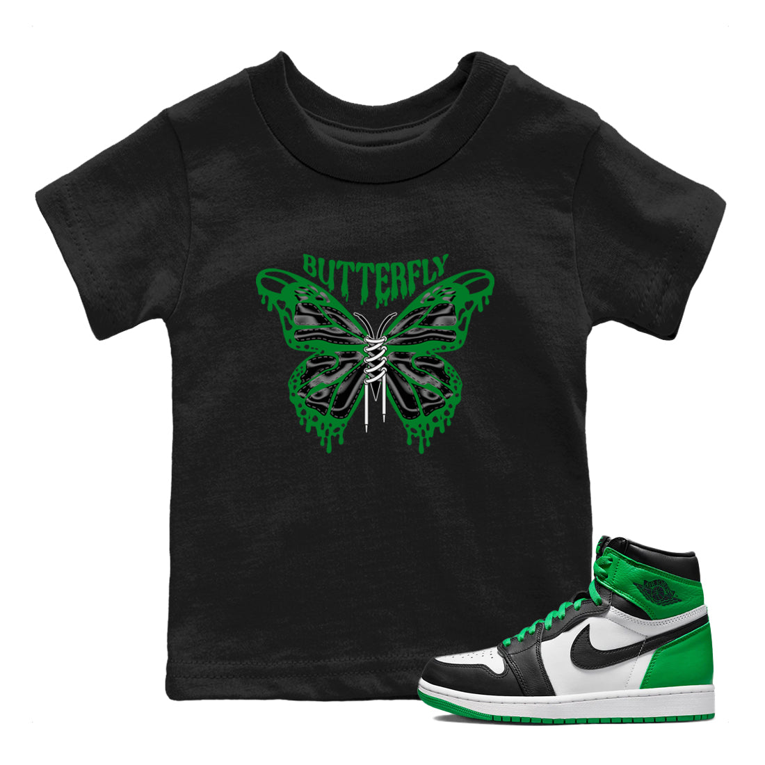 Butterfly Kids Tops - Air Jordan 1 Celtics