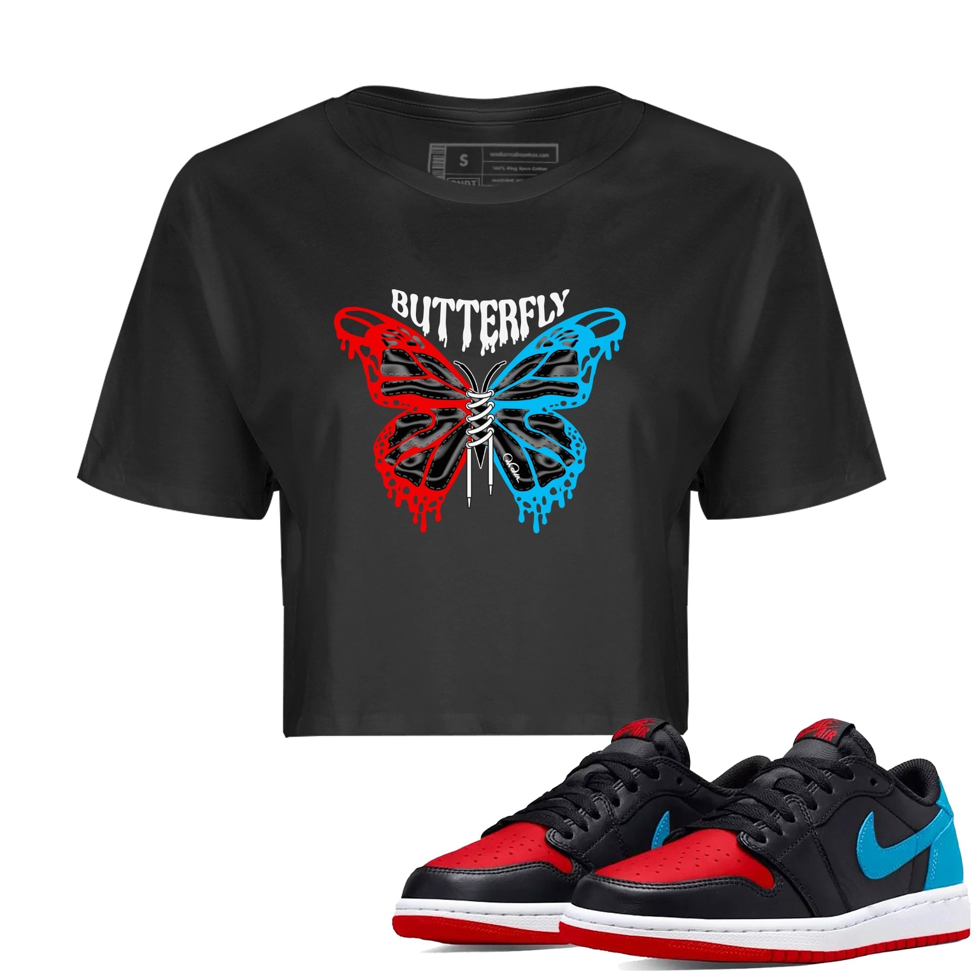 Butterfly Women's Tops - Air Jordan 1 UNC to Chicago