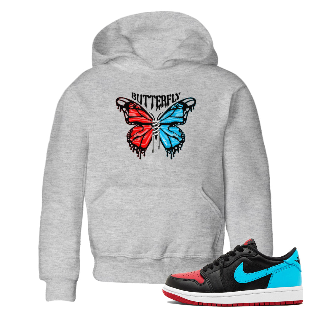Butterfly Kids Tops - Air Jordan 1 UNC to Chicago