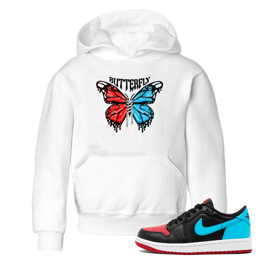 Butterfly Kids Tops - Air Jordan 1 UNC to Chicago