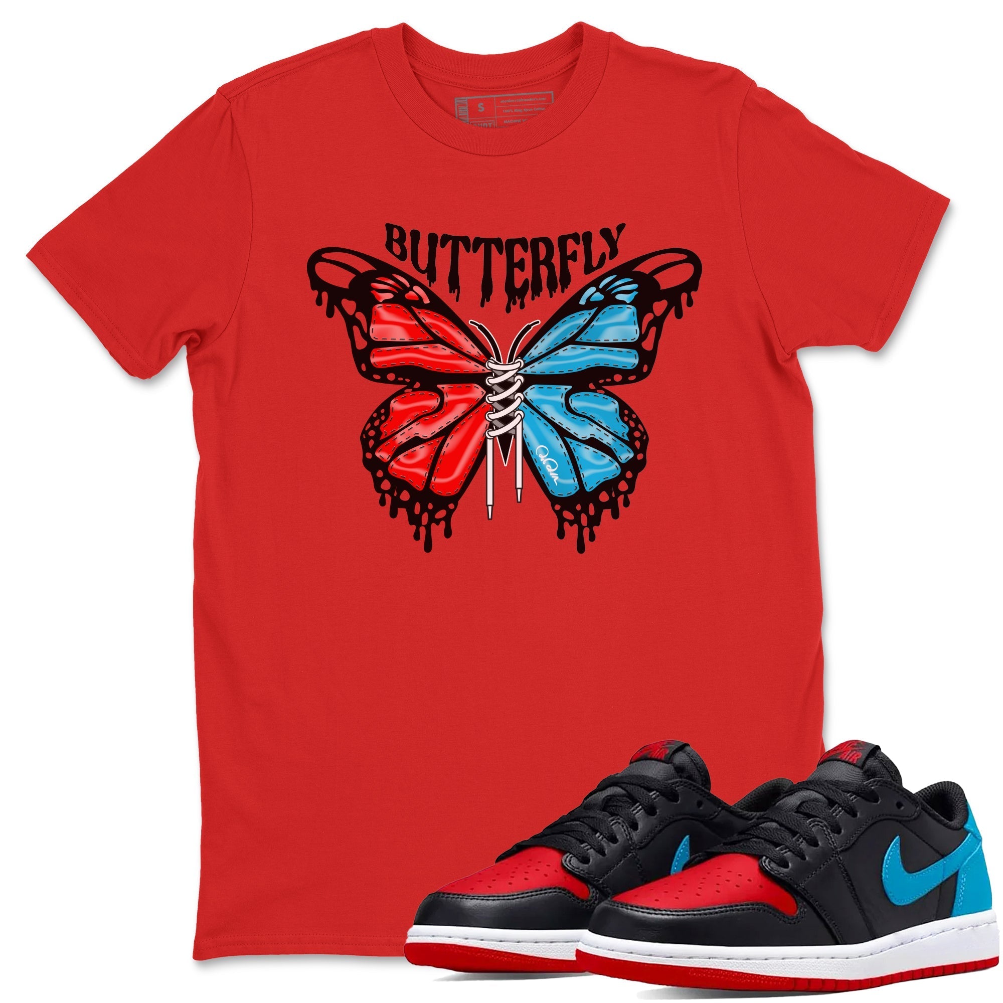 Butterfly Unisex Tops - Air Jordan 1 UNC to Chicago