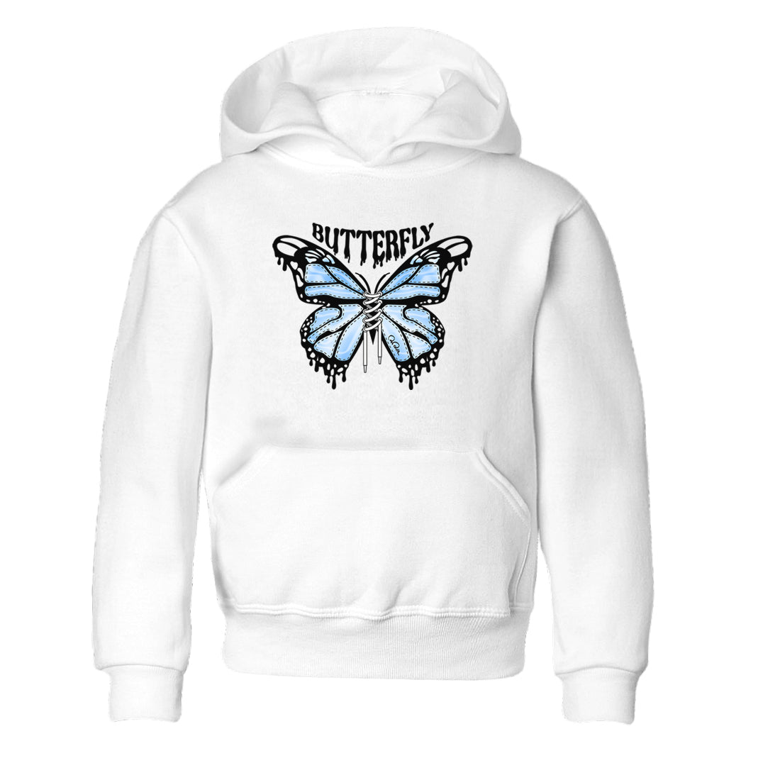 Butterfly Kids Tops - Air Jordan 1 UNC Toe