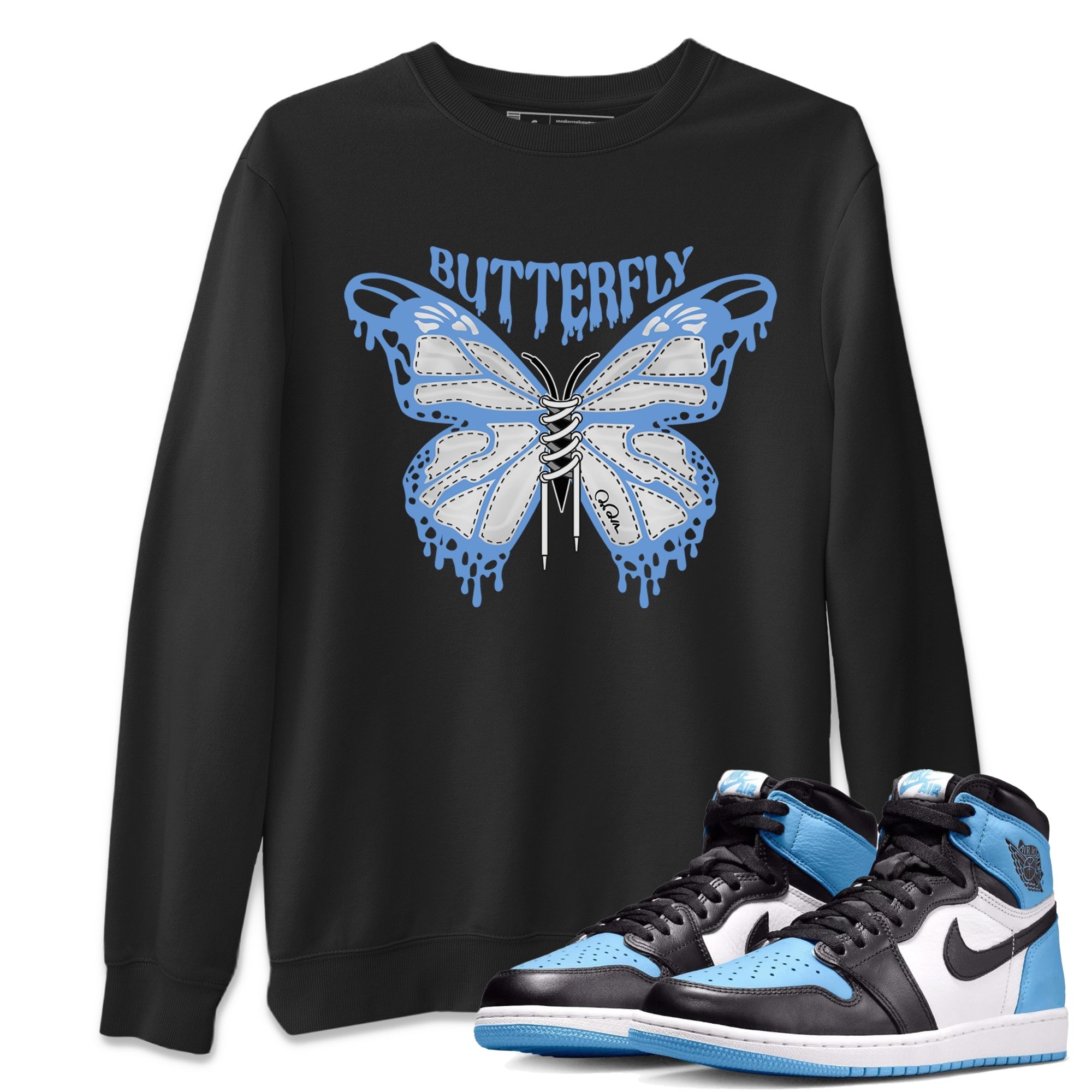 Butterfly Unisex Tops - Air Jordan 1 UNC Toe