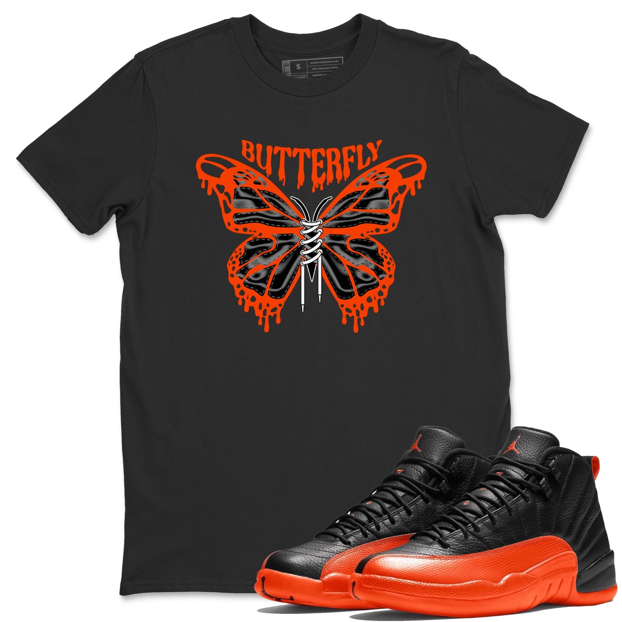 Butterfly Unisex Tops - Air Jordan 12 Brilliant Orange