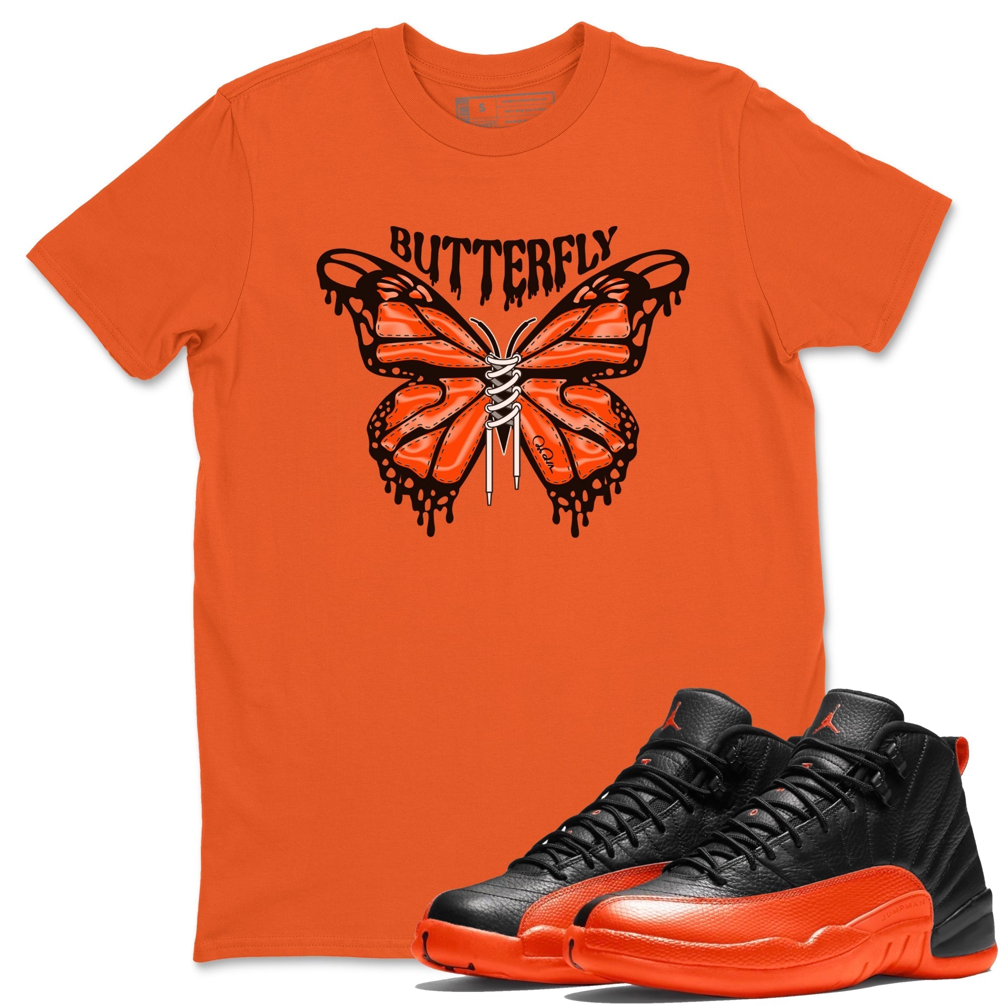 Butterfly Unisex Tops - Air Jordan 12 Brilliant Orange
