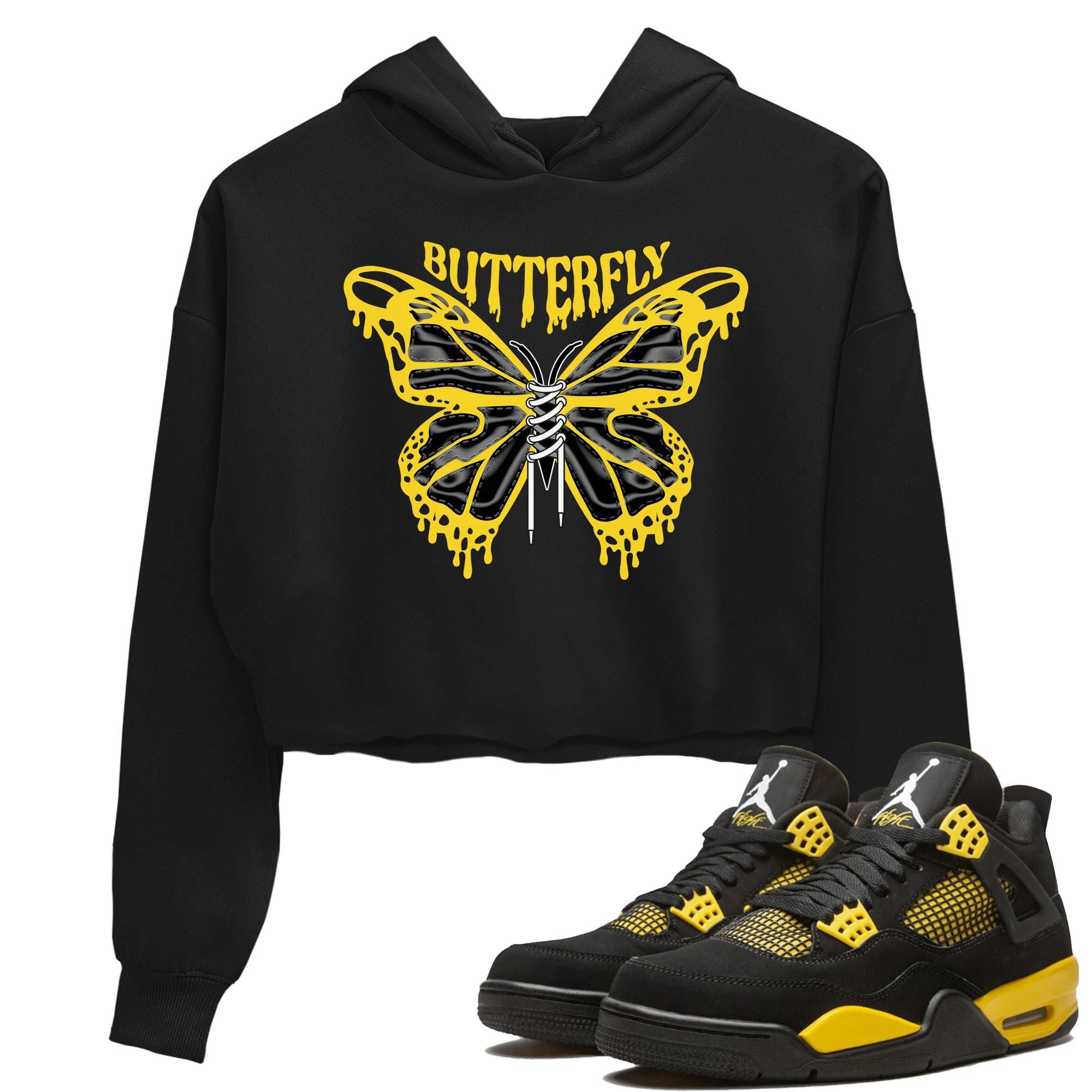 Butterfly Women's Tops - Air Jordan 4 Thunder