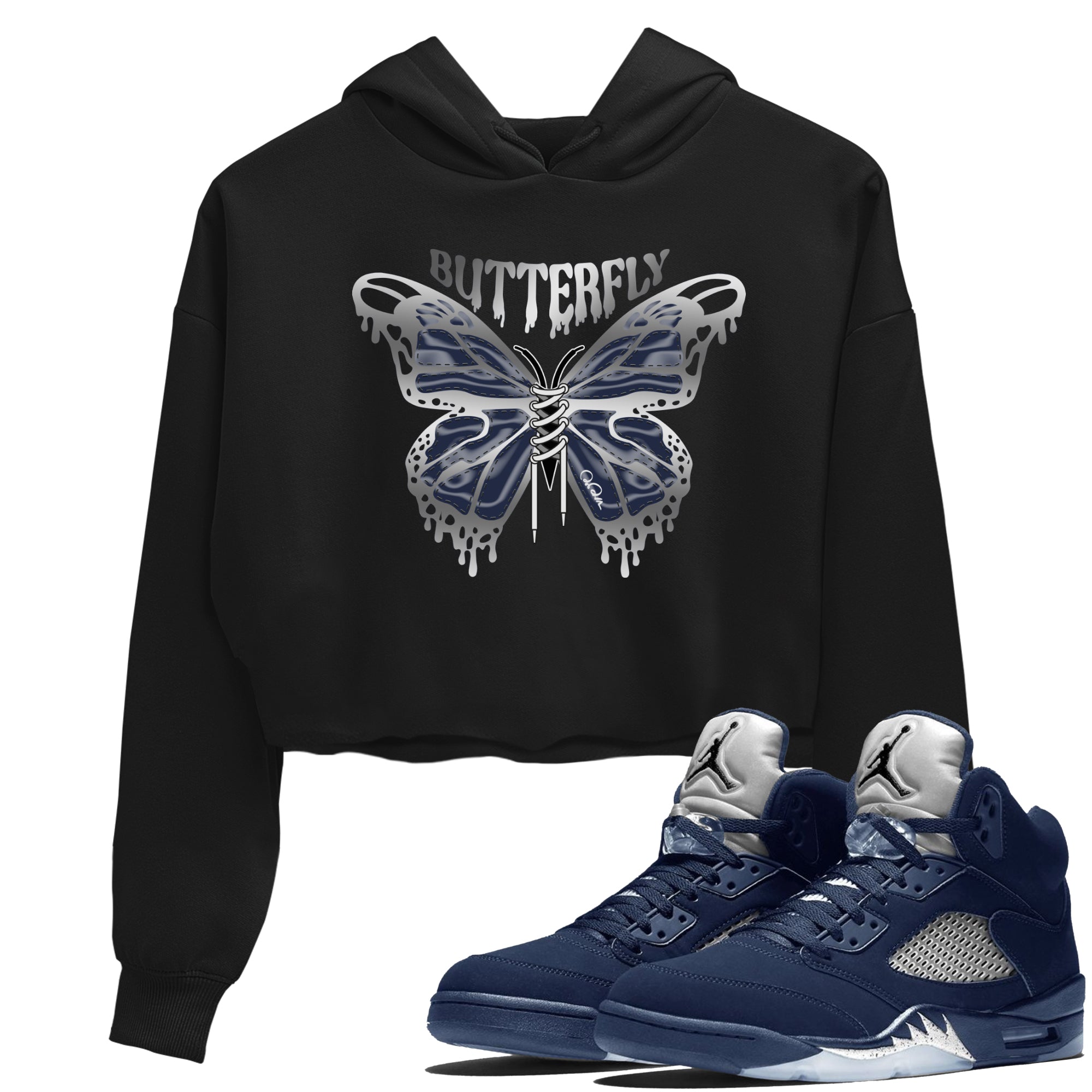Butterfly Women's Tops - Air Jordan 5 Georgetown